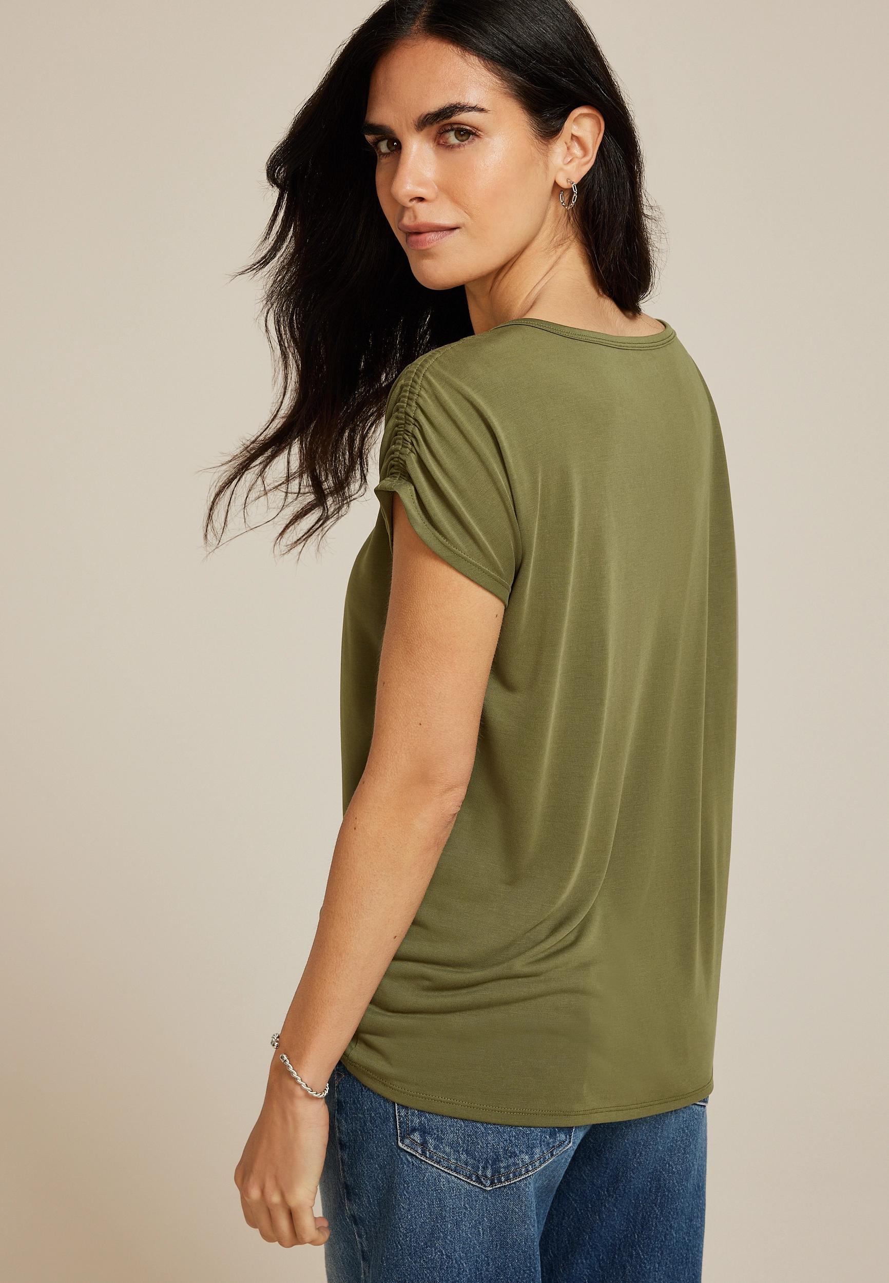 24/7 Fairhaven Ruched Shoulder Tee Product Image
