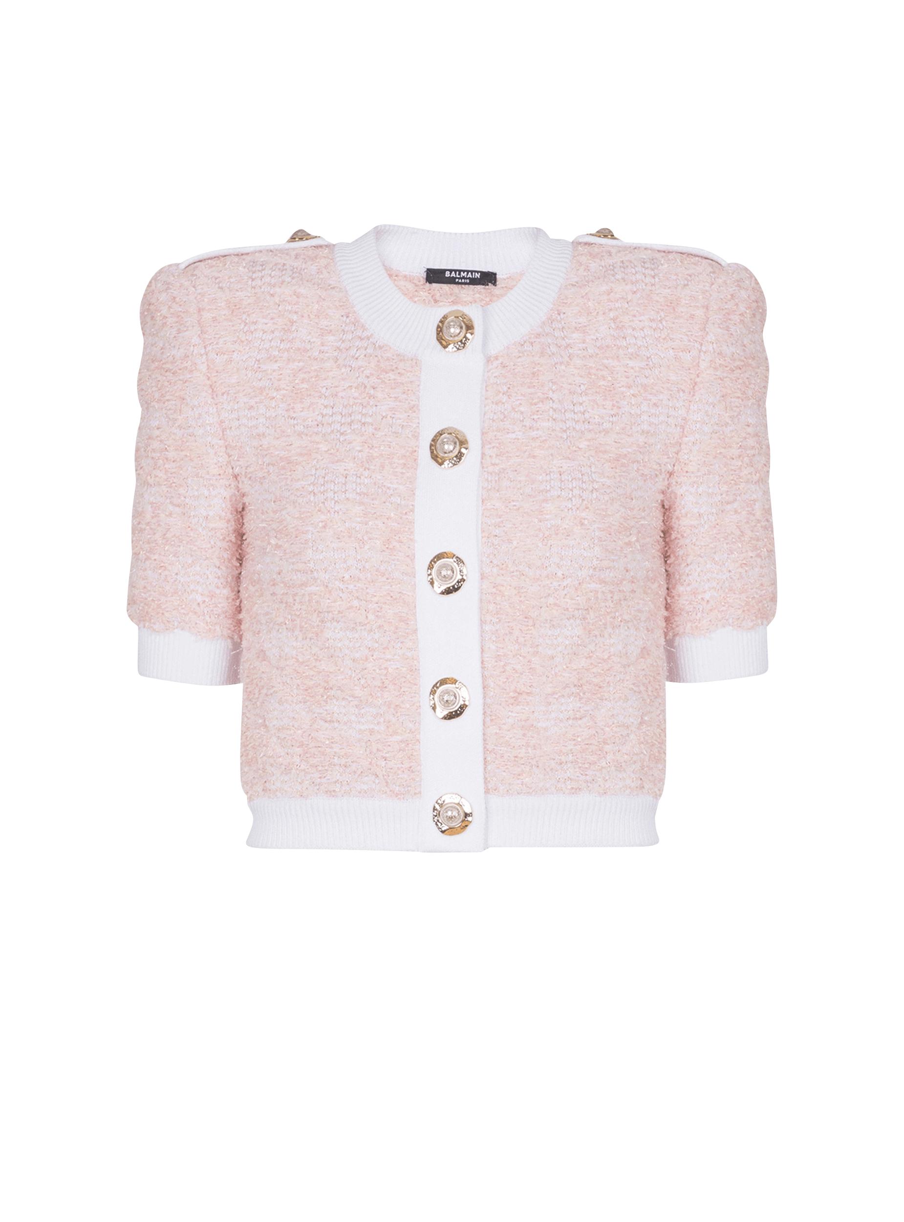 Short-sleeved knit cardigan Product Image