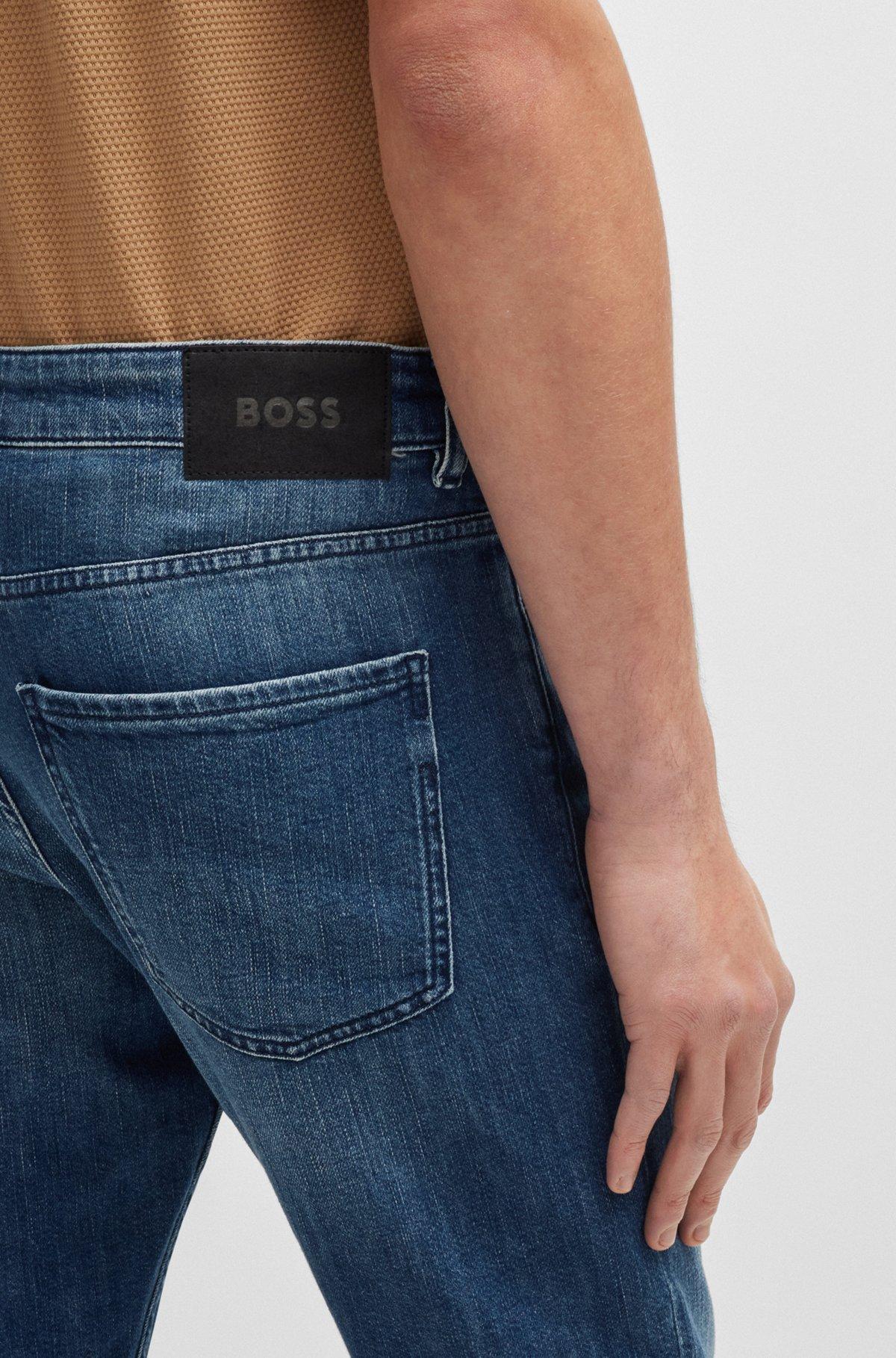 Slim-fit jeans in blue mechanical-stretch denim Product Image