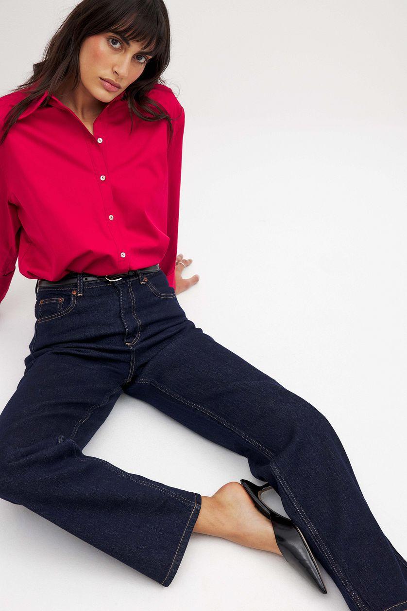 Straight High Waist Jeans Grey Product Image