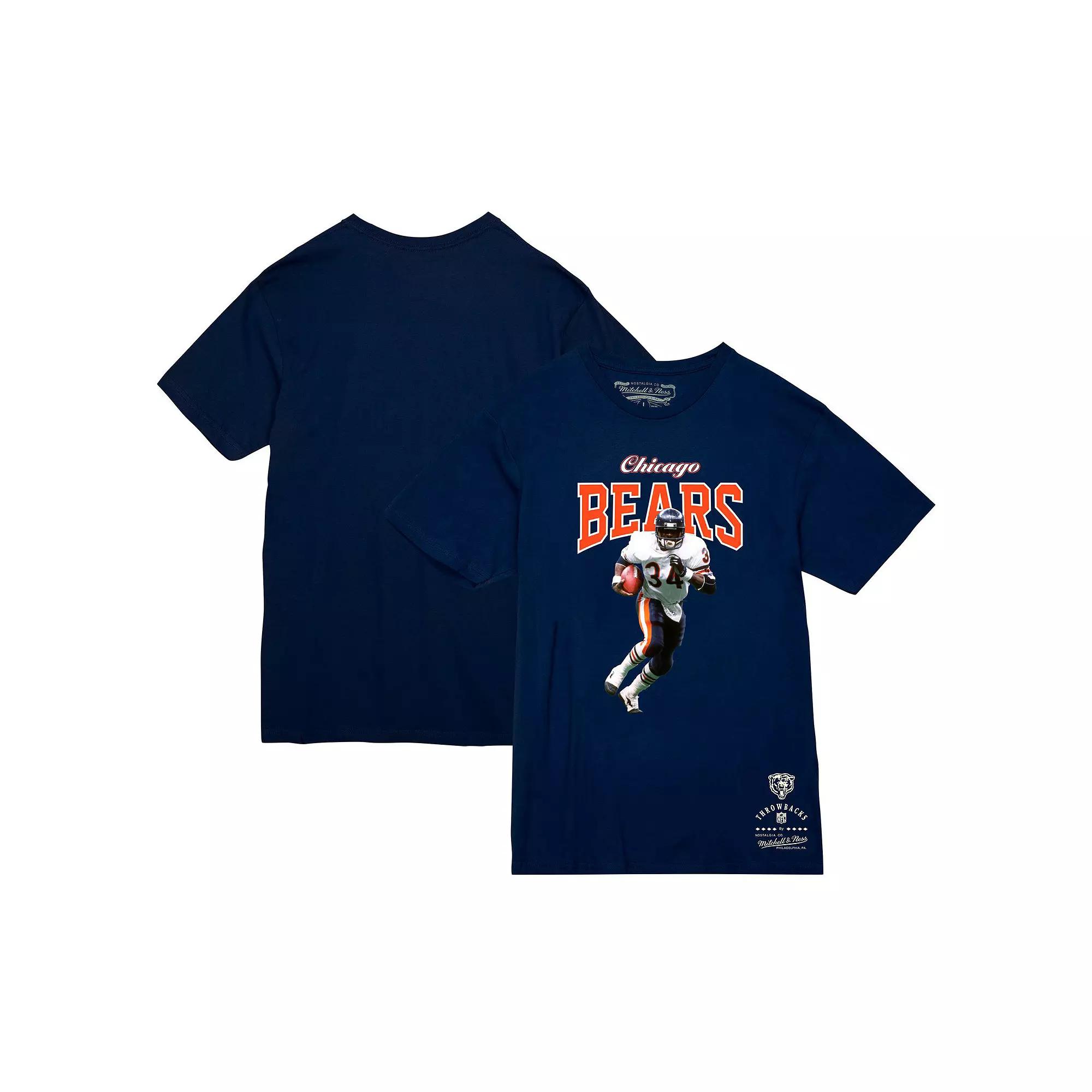 Men's Mitchell & Ness Walter Payton Navy Chicago Bears Sideline Retired Player T-Shirt,  Product Image