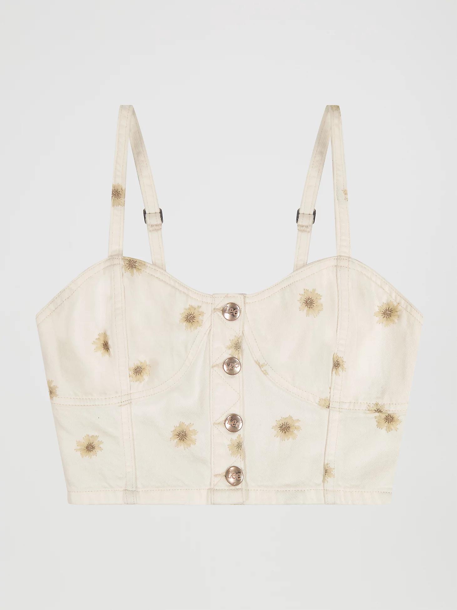 Women's Daisy Embroidered Seamed Denim Tank | Women's Tops & Tees | Lee® Product Image