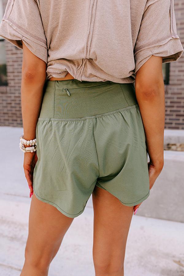 Strive For Greatness High Waist Shorts In Olive Product Image