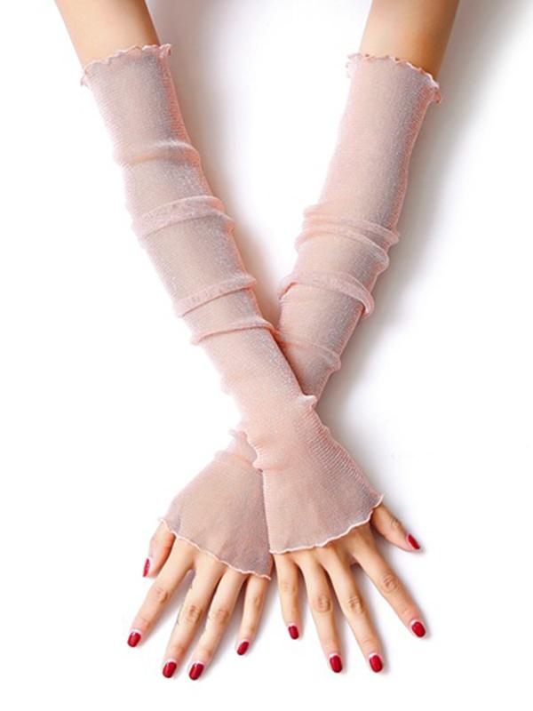 Sun Protection Mesh Solid Color Sleevelet Product Image