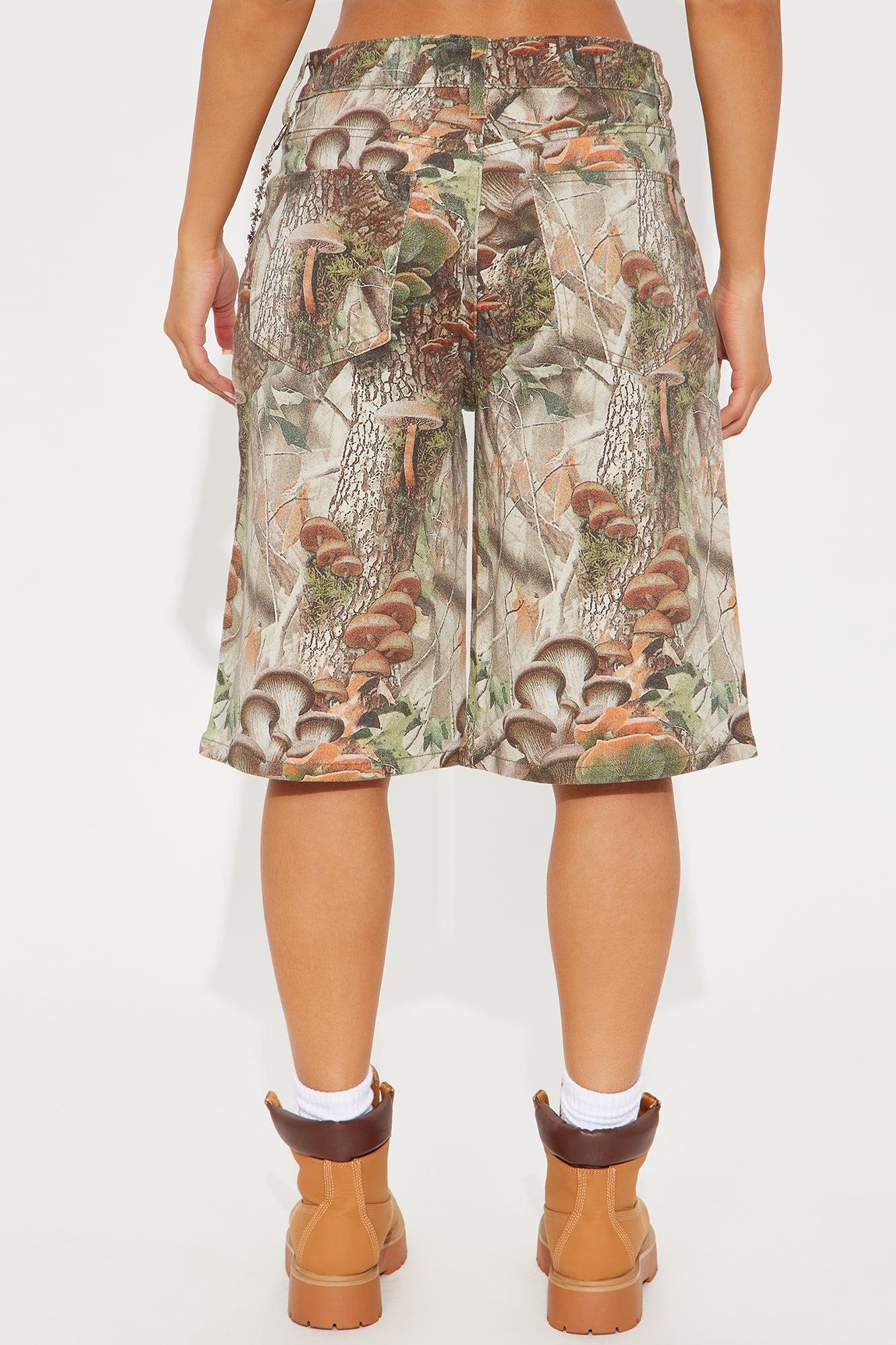 Weekend Trip Denim Jorts - Taupe/combo Female Product Image