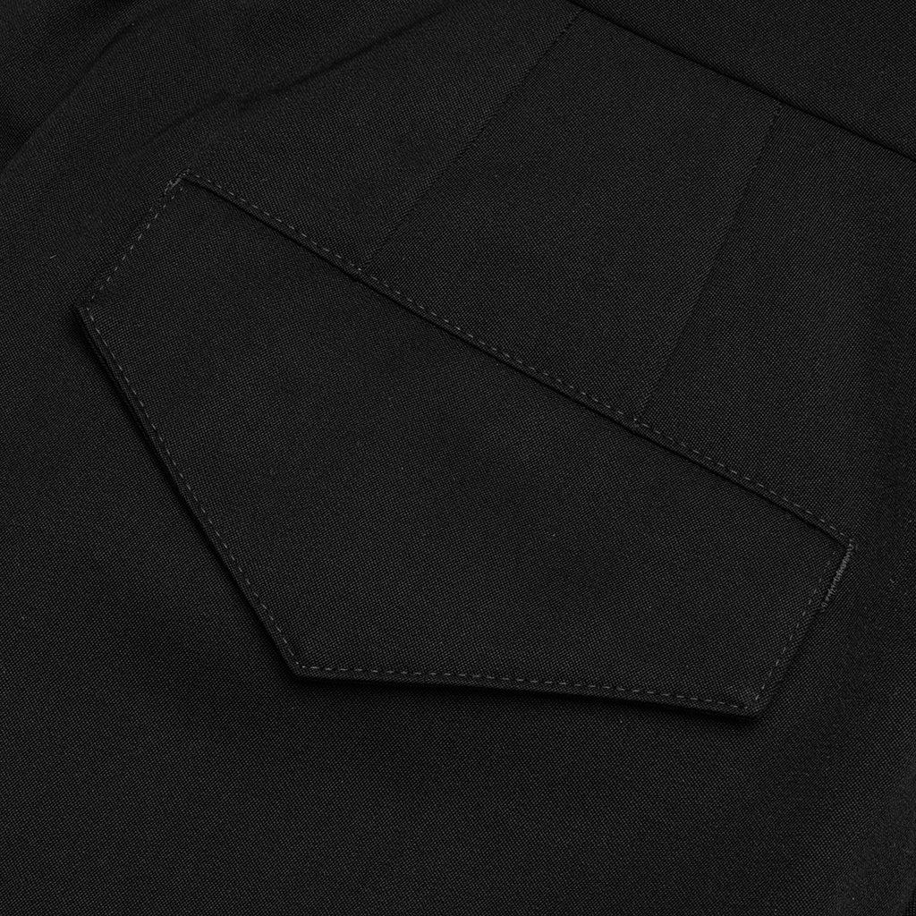 Wide Leg Gabardine Wool Trousers - Black Male Product Image