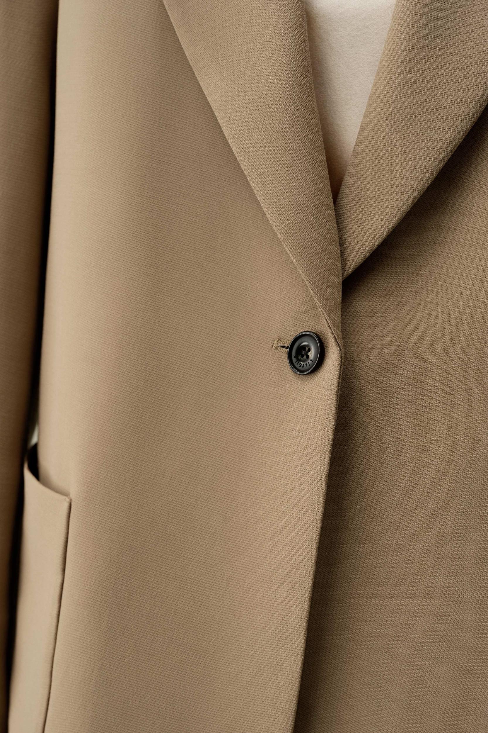 LILYSILK Wool Jacket - Female - Black Wool & Silk - Graceful Single Button Design Overcoat XS Product Image