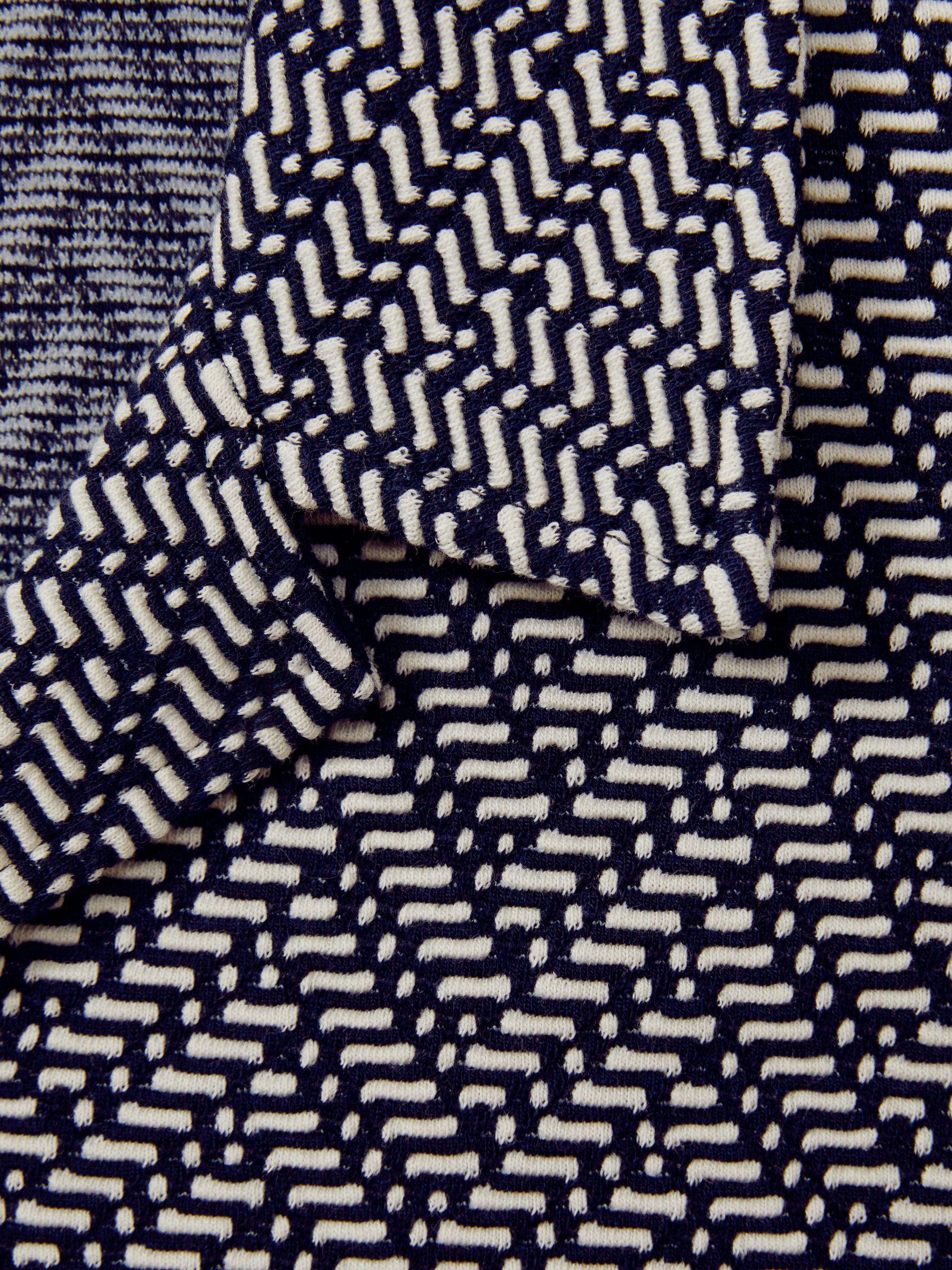 Zig-Zag Cuban Collar Shirt in Navy Product Image