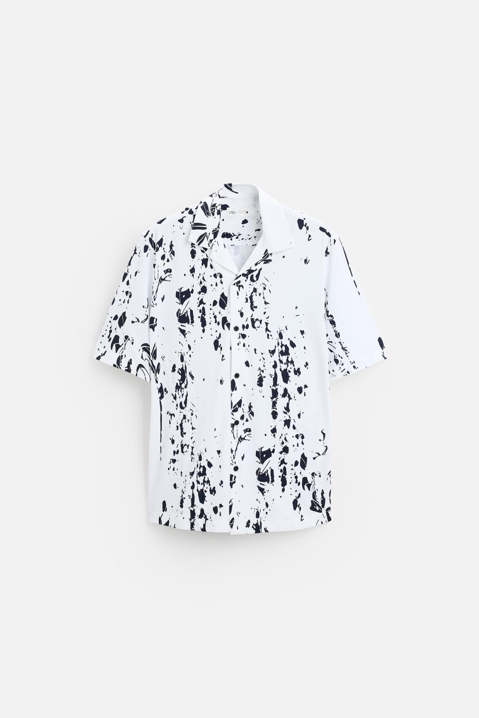 LEAF PRINT STRETCH SHIRT Product Image