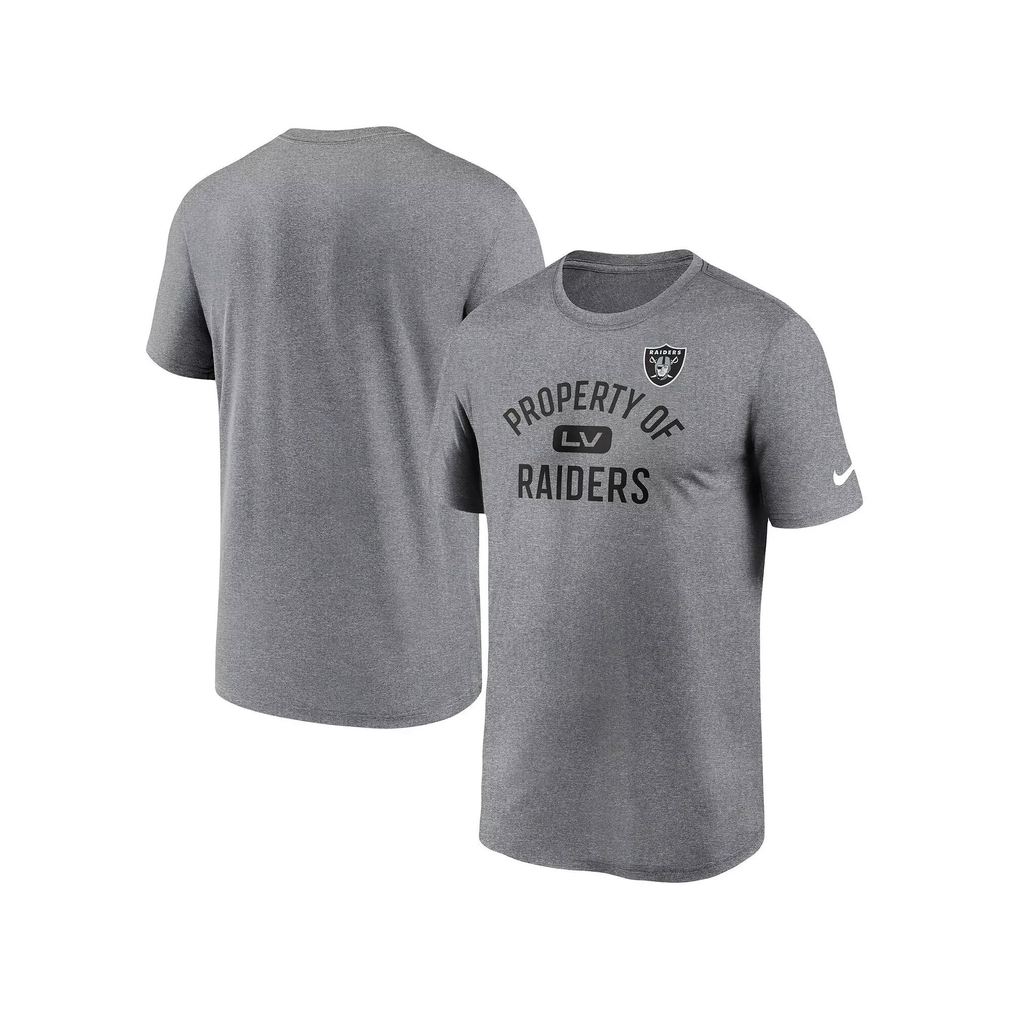 Men's Nike Las Vegas Raiders Heather Charcoal Property Of Legend Performance T-Shirt,  Product Image