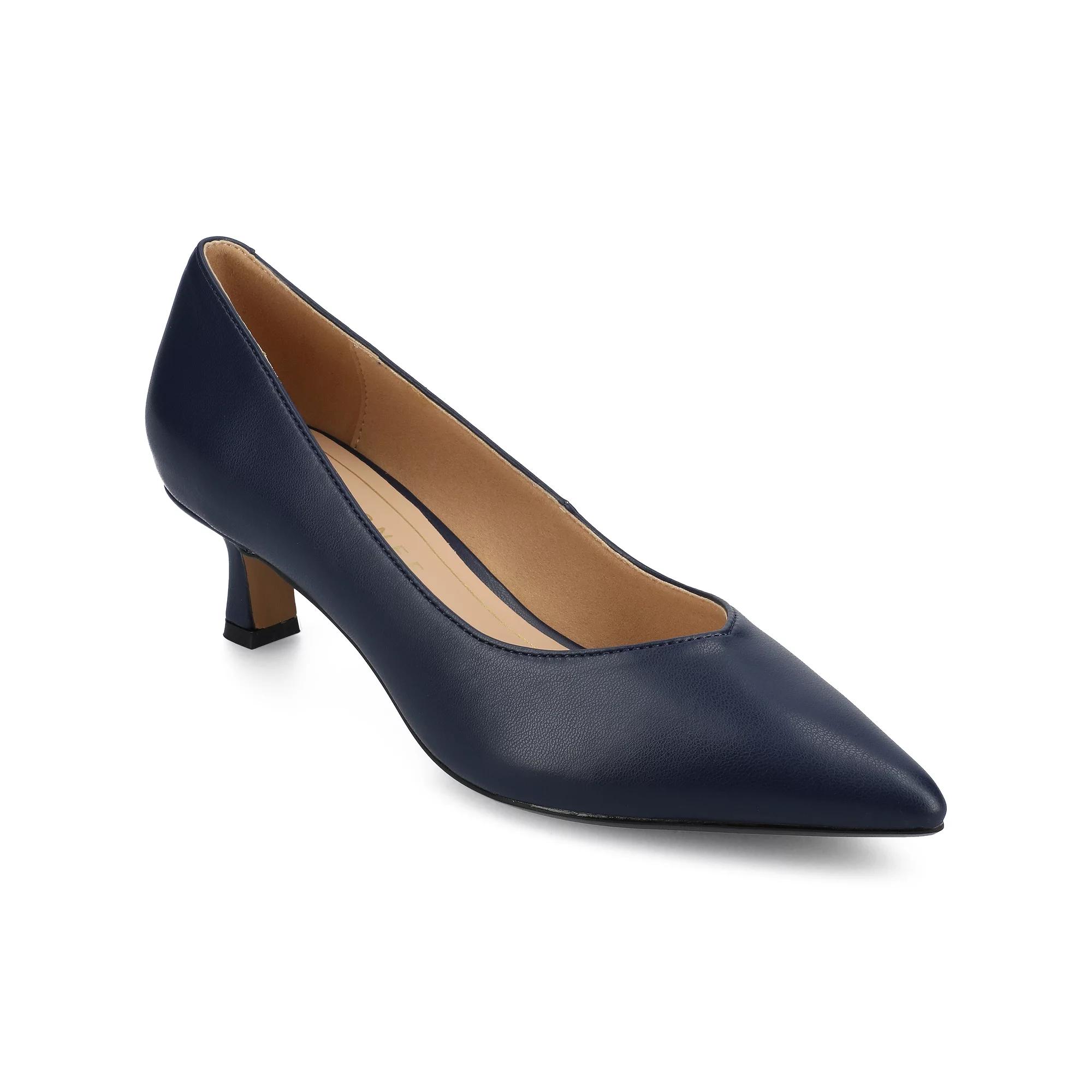 Journee Pammie Medium and Wide Width Women's Slip-On Kitten Heel Pumps,  Product Image