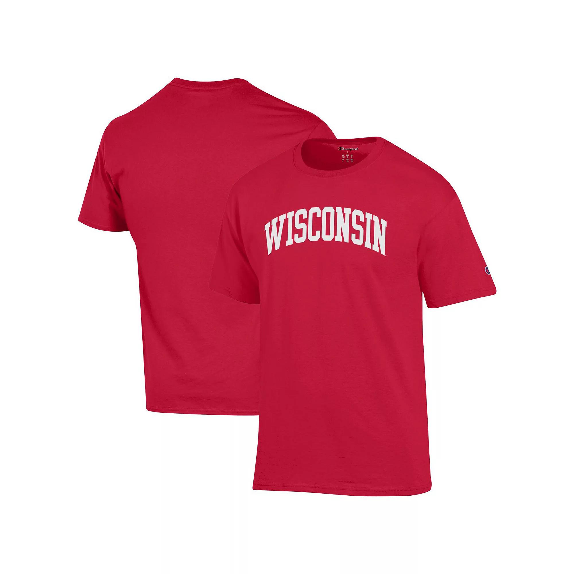 Men's Champion  Red Wisconsin Badgers Basic Arch T-Shirt, Size: 2XL Product Image