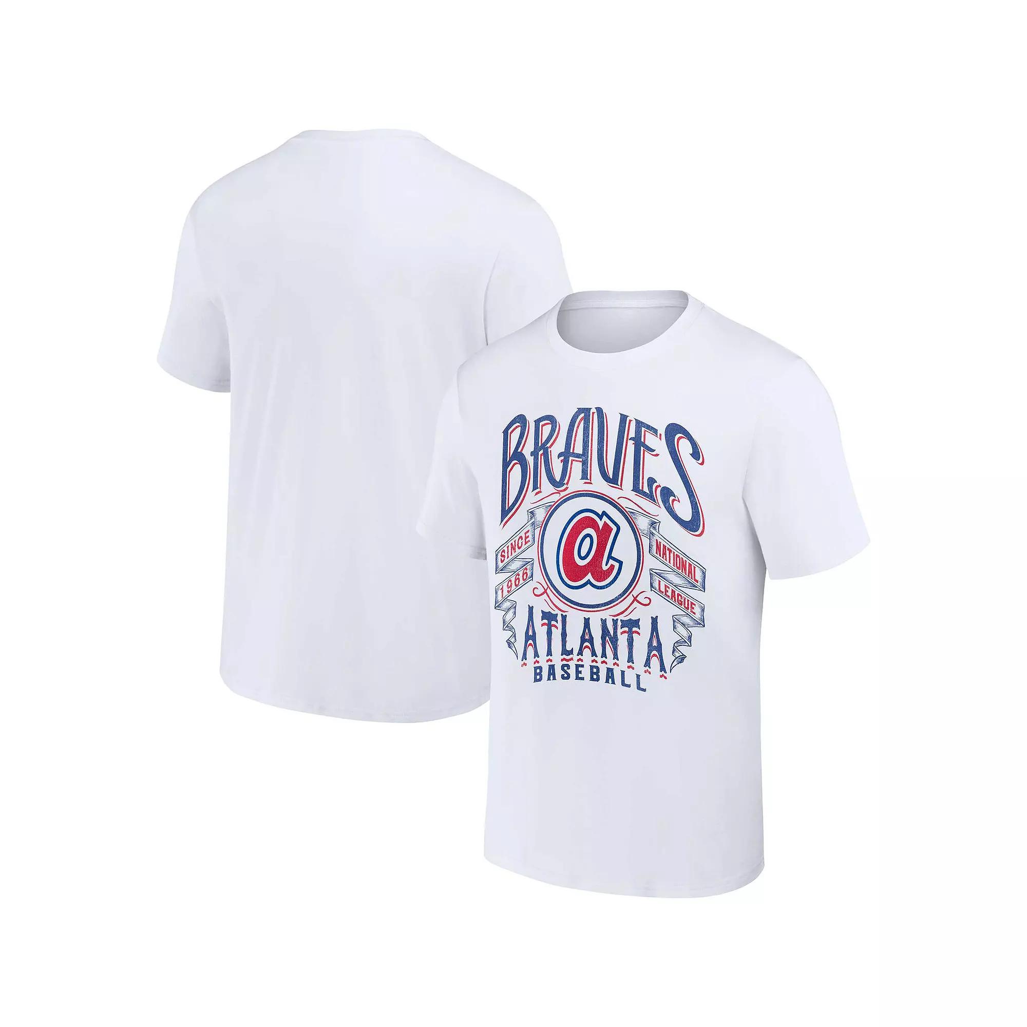 Men's Darius Rucker Collection by Fanatics White Atlanta Braves Distressed Rock T-Shirt, Size: Small Product Image