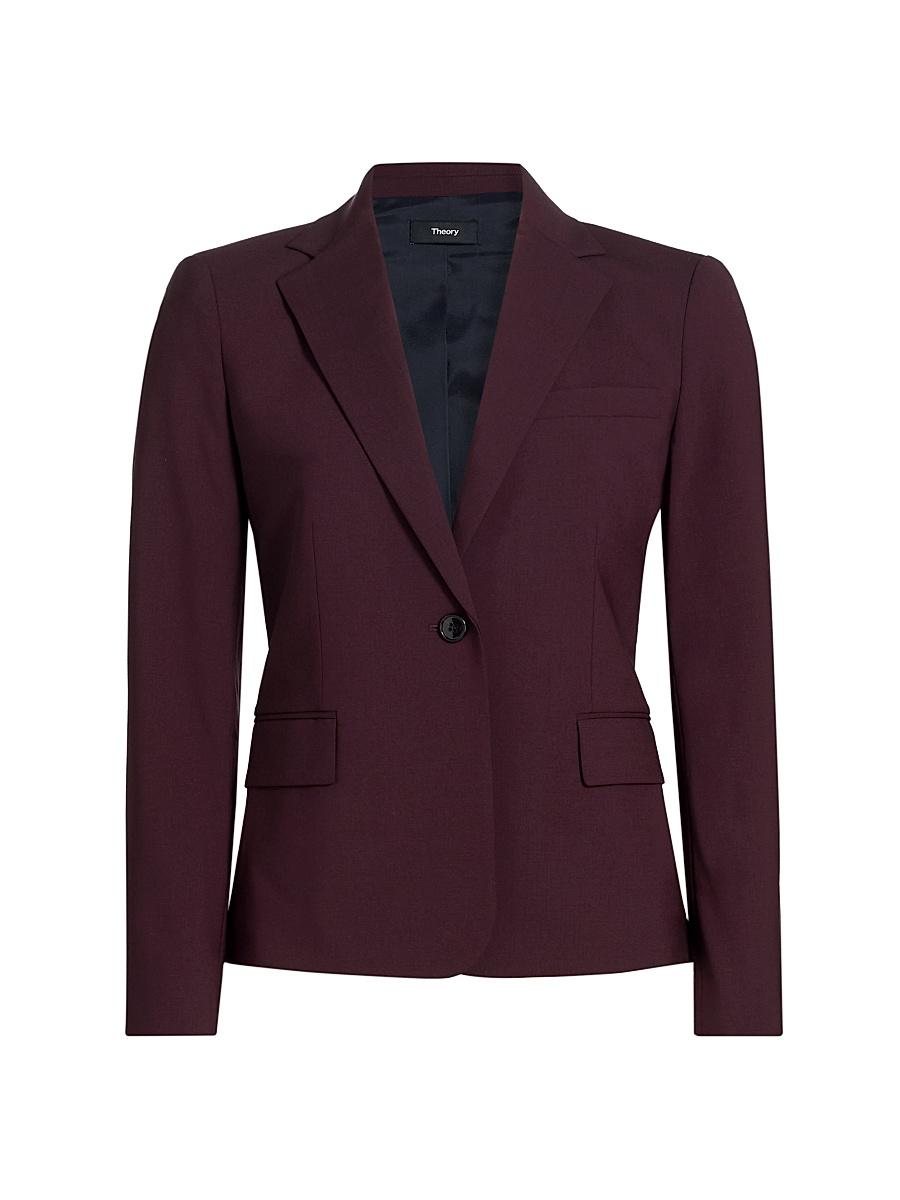 Womens Slim-Fit Wool Single-Breasted Jacket Product Image