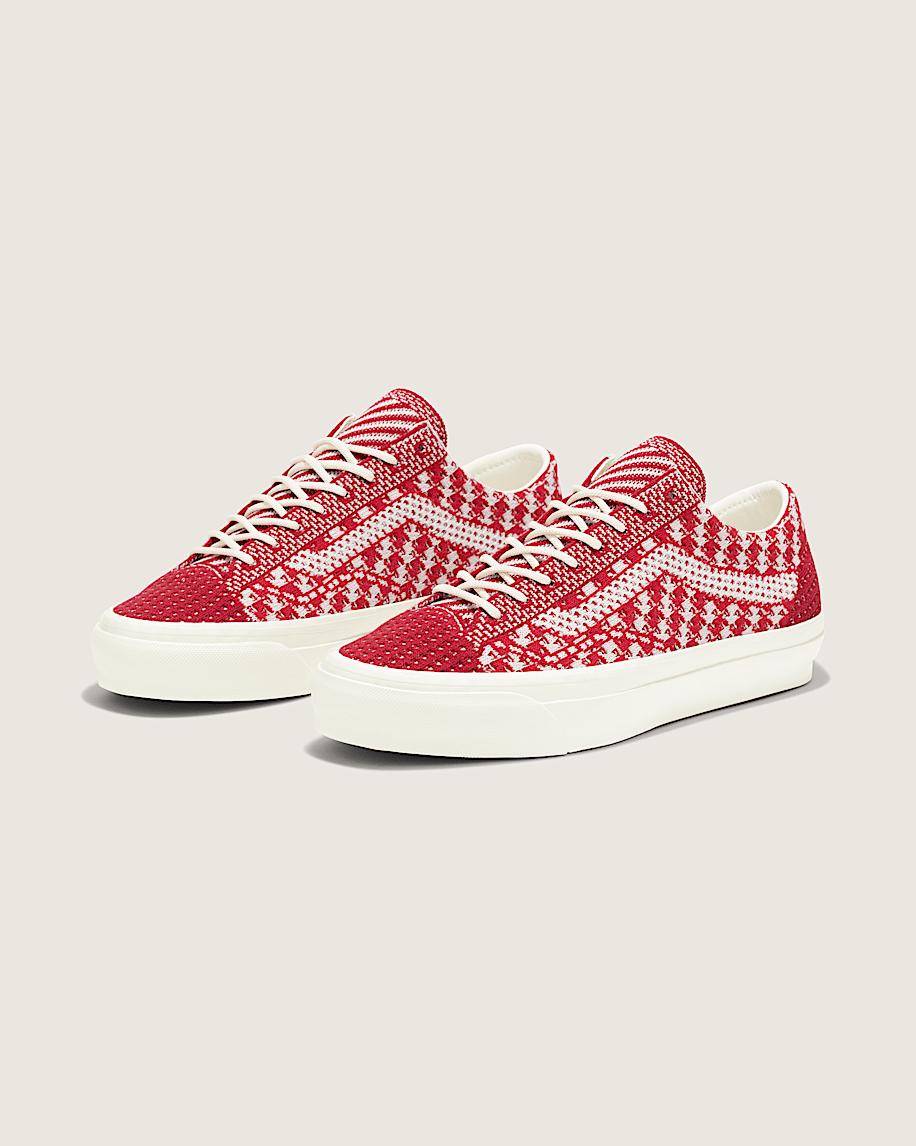 Premium Old Skool Knit Shoe in Chili Pepper Red / White| Vans US Product Image