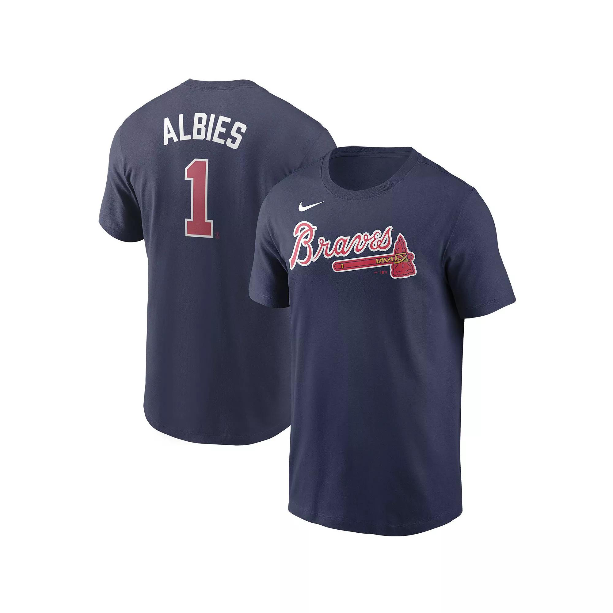 Men's Nike Ozzie Albies Navy Atlanta Braves Name & Number T-Shirt,  Product Image
