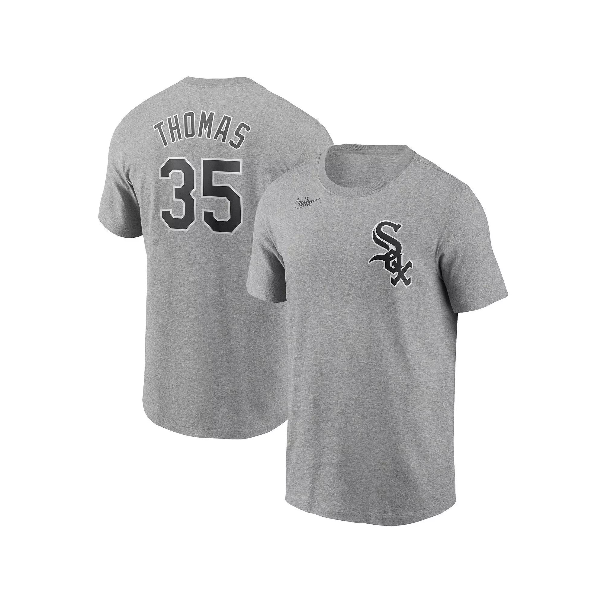 Men's Nike Frank Thomas Gray Chicago White Sox Cooperstown Collection Name & Number T-Shirt, Size: Small, Grey Product Image