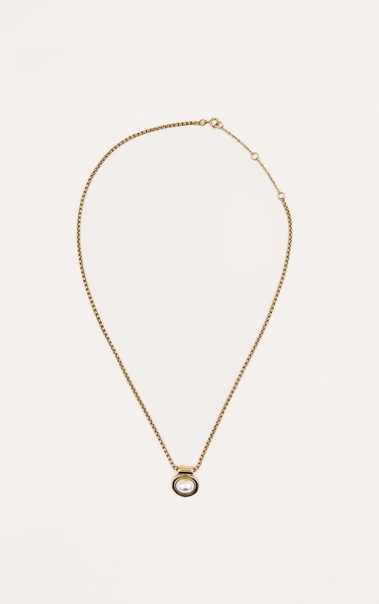 Gold Pearl Pendant Necklace Product Image