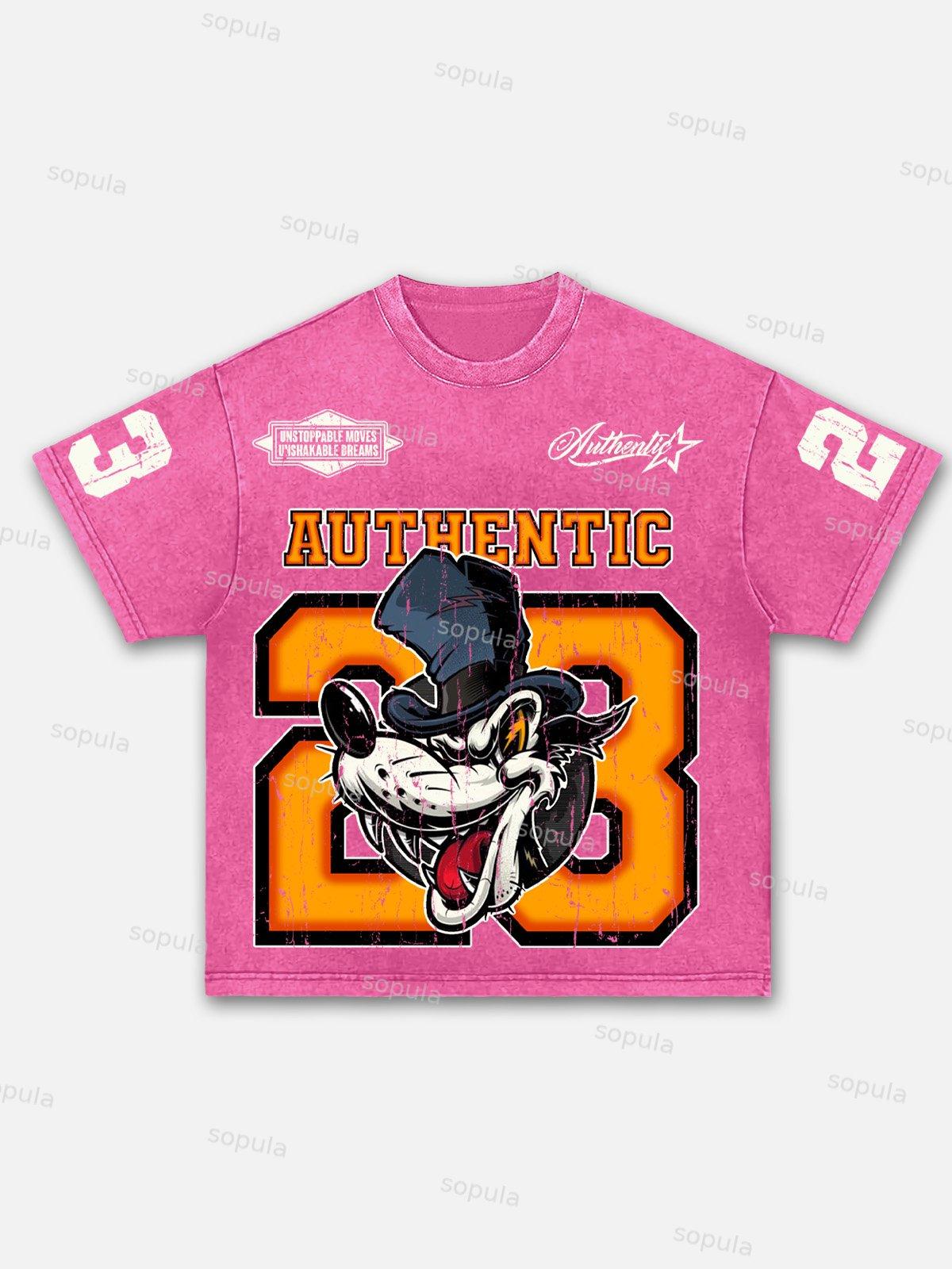 Y2k Streetwear No.23 Hip Hop Gothic Graphic Acid Wash T-shirt Product Image