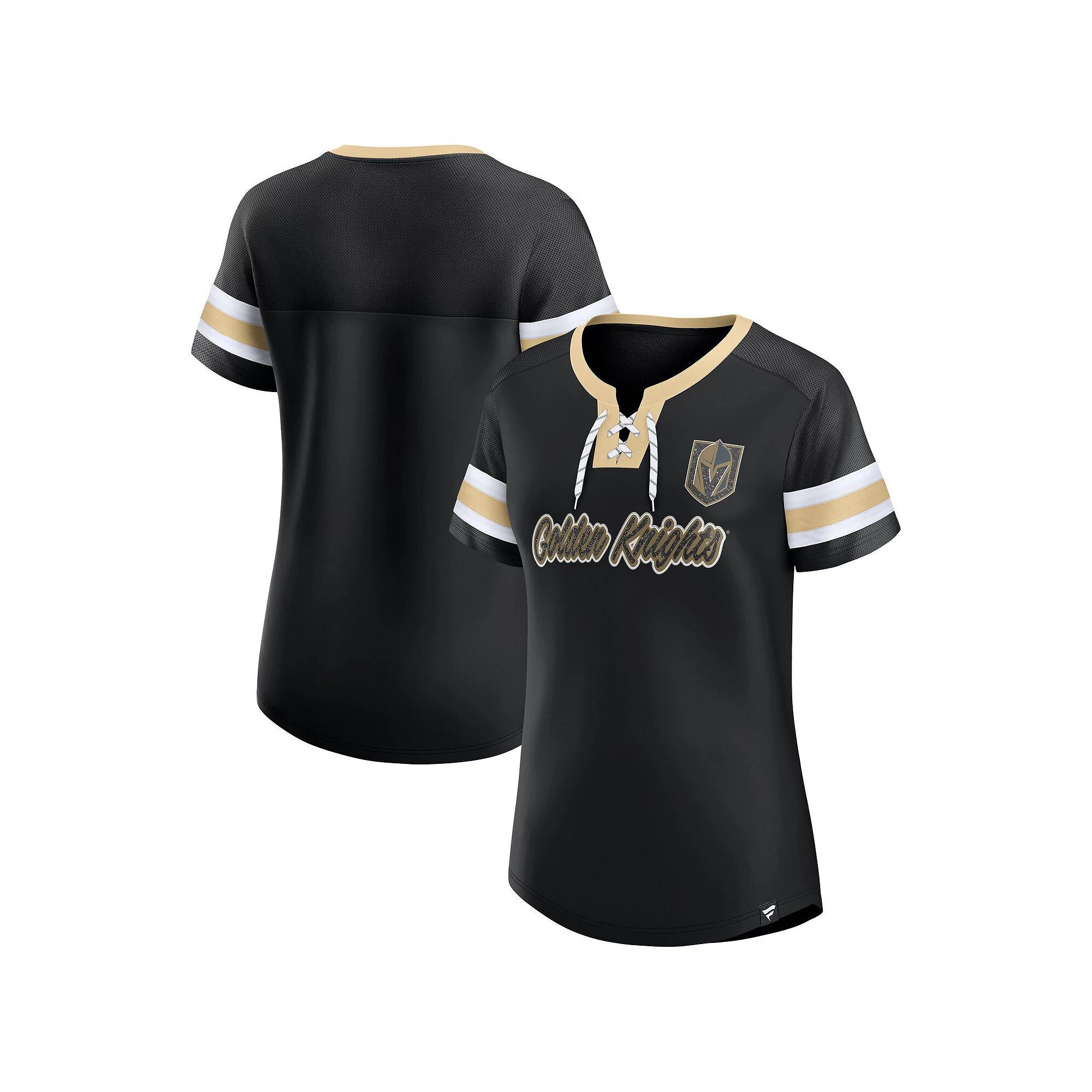 Womens Fanatics Black San Jose Sharks Iconic Athena Lace-Up T-Shirt Product Image