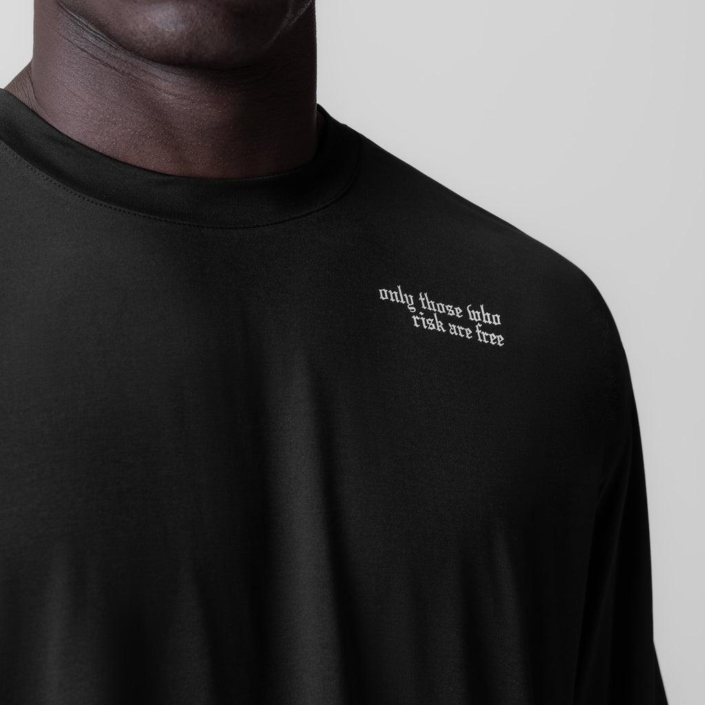 0841. 3D-Lite® 2.0 Lycra® 3/4-Sleeve Oversized Tee - Black "OTWR" Product Image