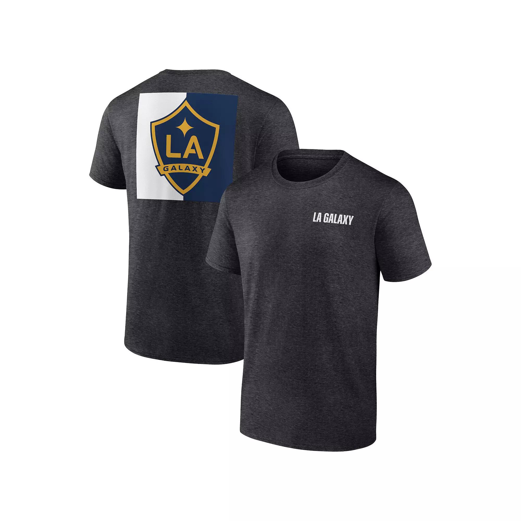 Men's Fanatics Heather Charcoal LA Galaxy Iconic Blocked-Out T-Shirt,  Product Image