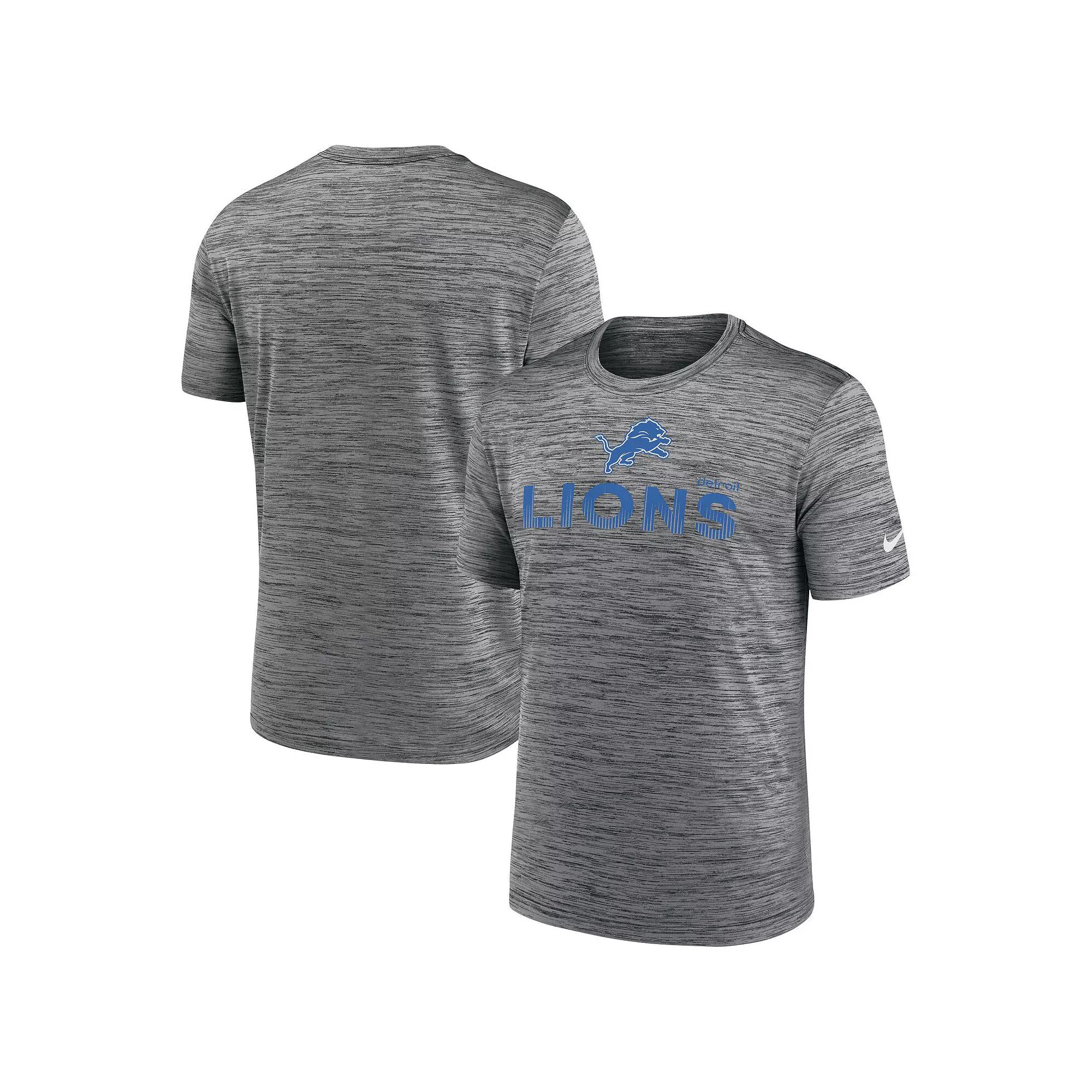 Men's Nike Anthracite Detroit Lions Blitz Velocity Modern Performance T-Shirt, Size: Small, Grey Product Image