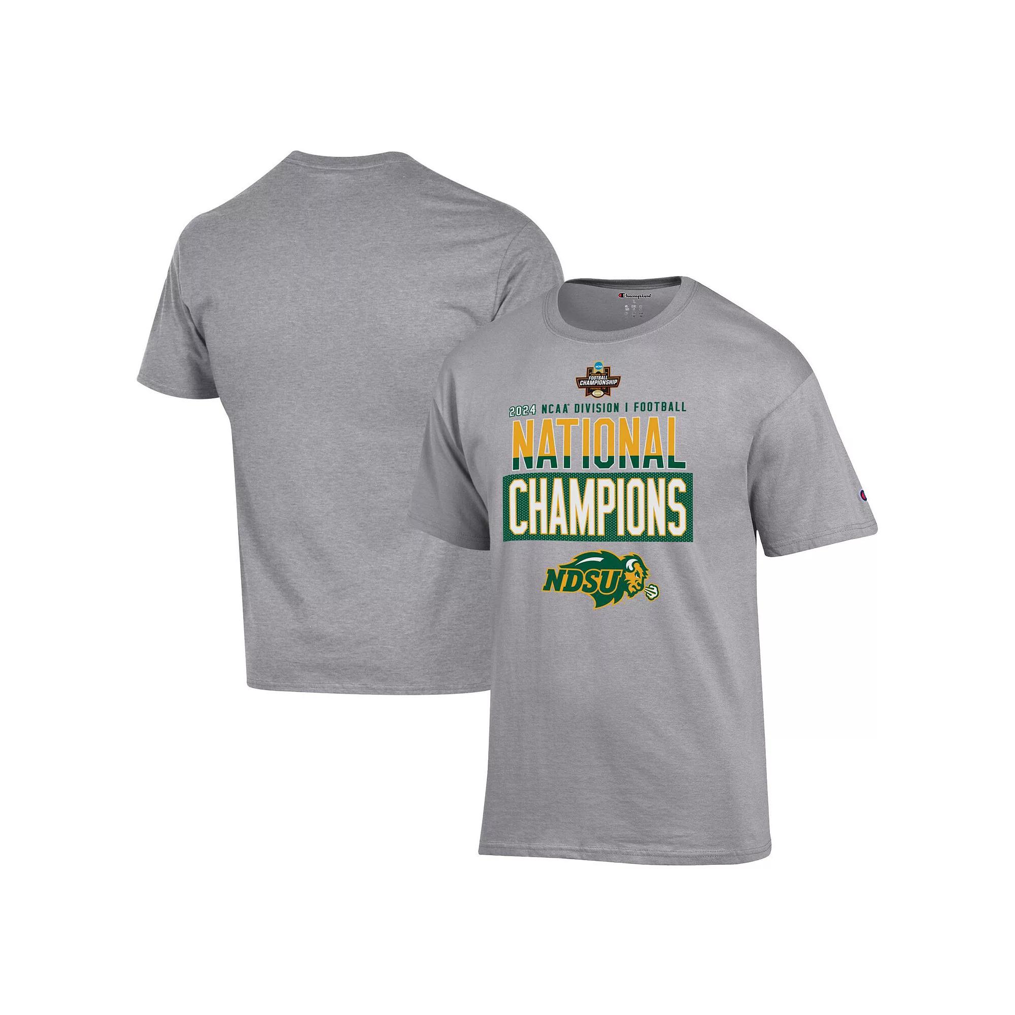 Men's Champion Gray NDSU Bison 2024 NCAA FCS Football National Champions Locker Room T-Shirt,  Product Image
