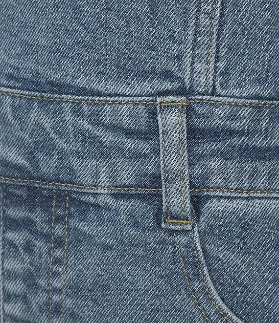 GB Strapless Denim Slit Midi Dress Product Image