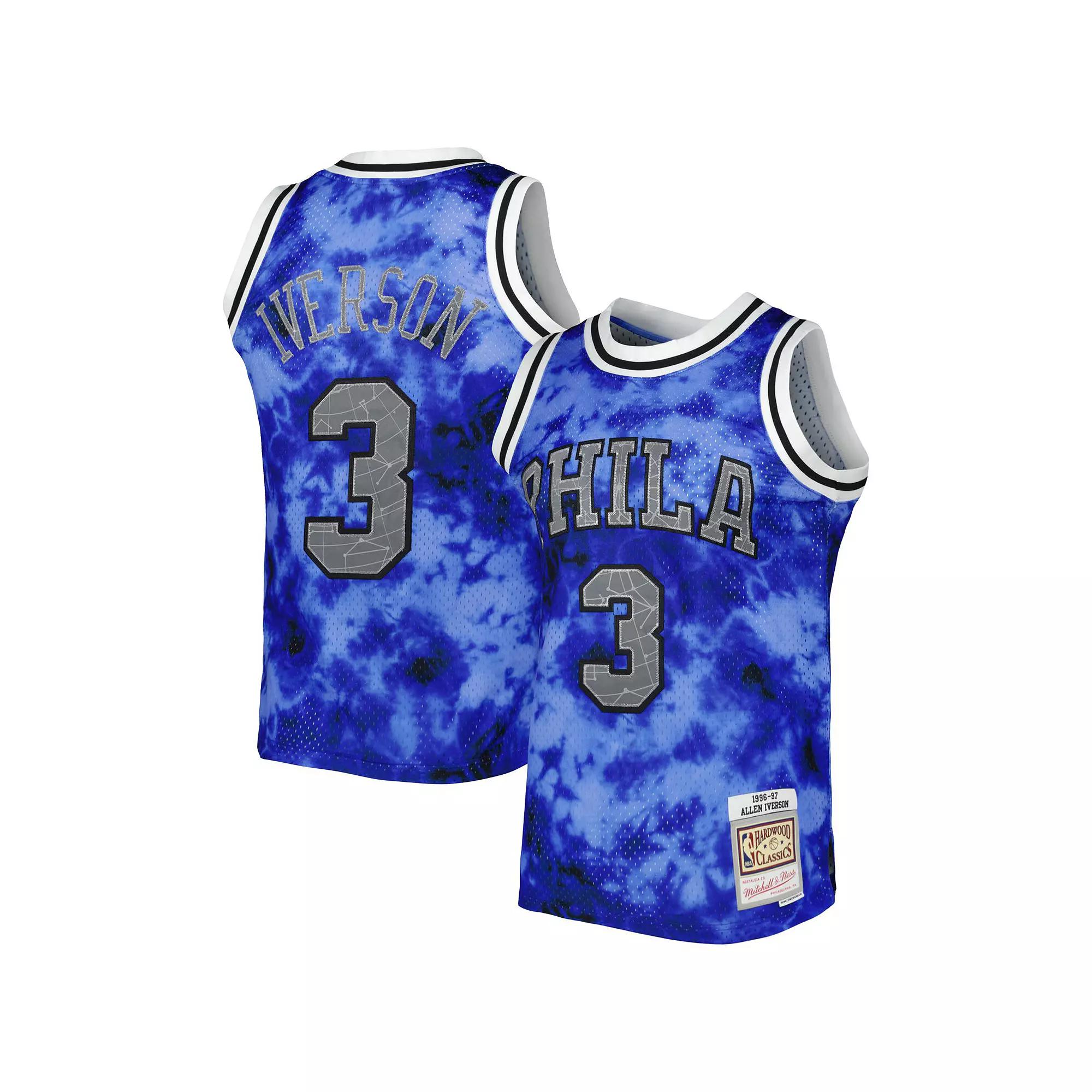 Mens Mitchell & Ness Allen Iverson Royal Philadelphia 76ers 1996/97 Galaxy Swingman Jersey Product Image