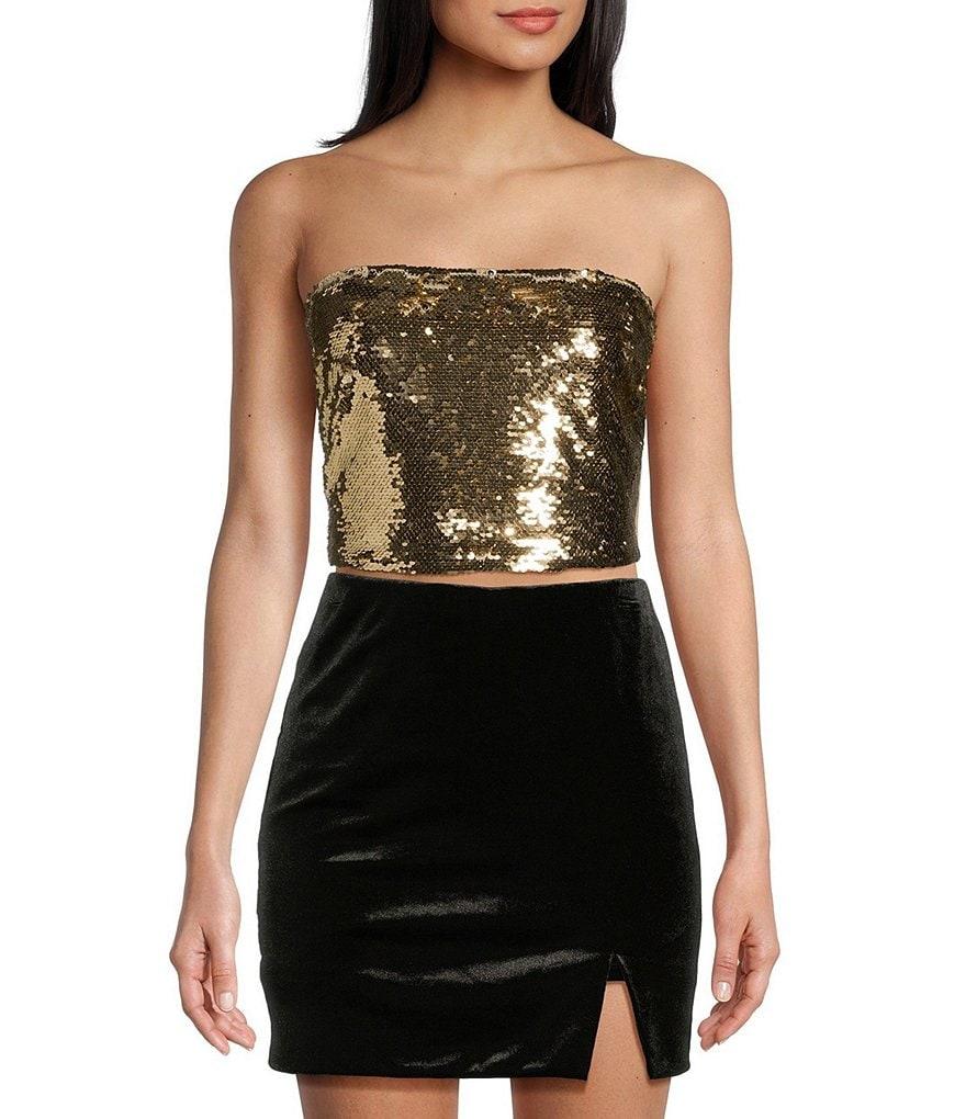GB Woven Sequin Coordinating Tube Top Product Image