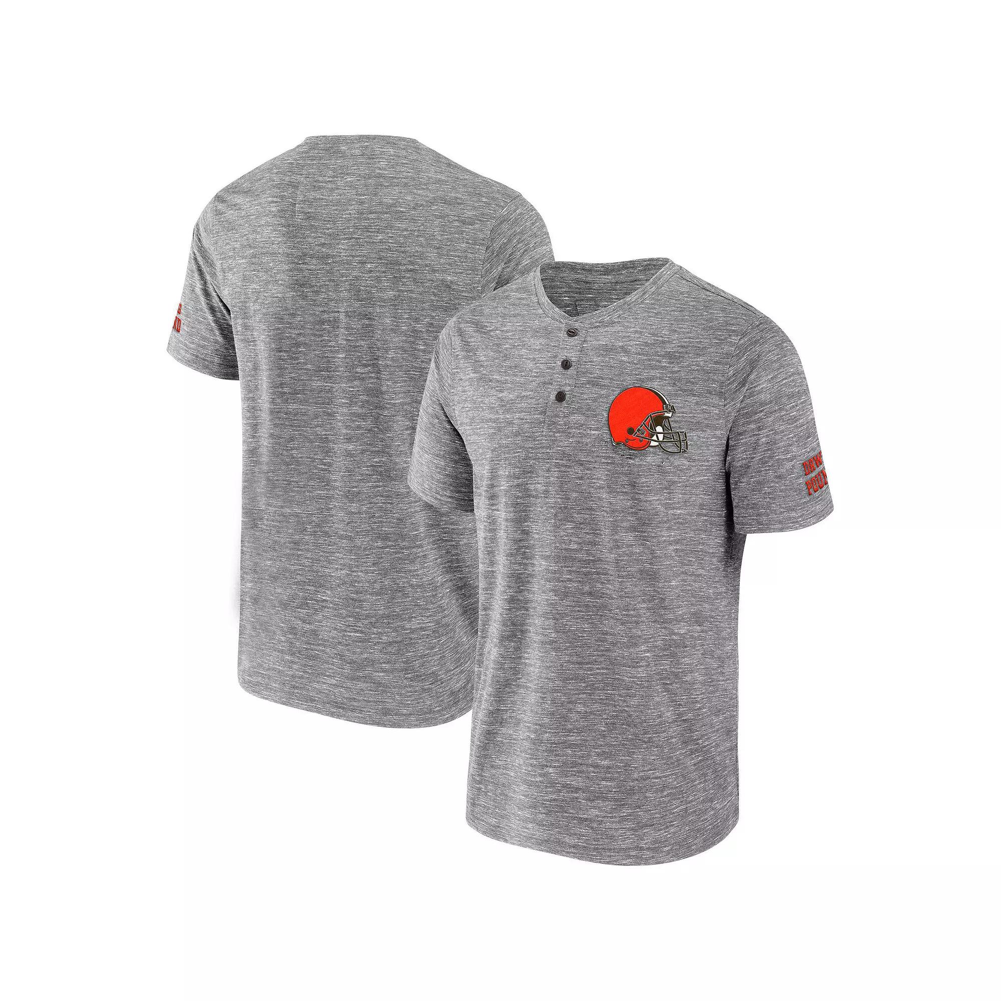 Men's NFL x Darius Rucker Collection by Fanatics Heathered Gray Cleveland Browns Slub Henley T-Shirt,  Product Image