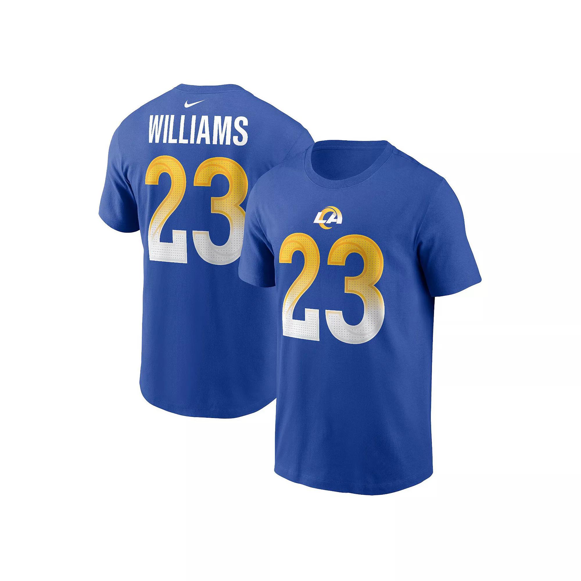 Men's Nike Kyren Williams Royal Los Angeles Rams Player Name & Number T-Shirt, Size: Large, Blue Product Image