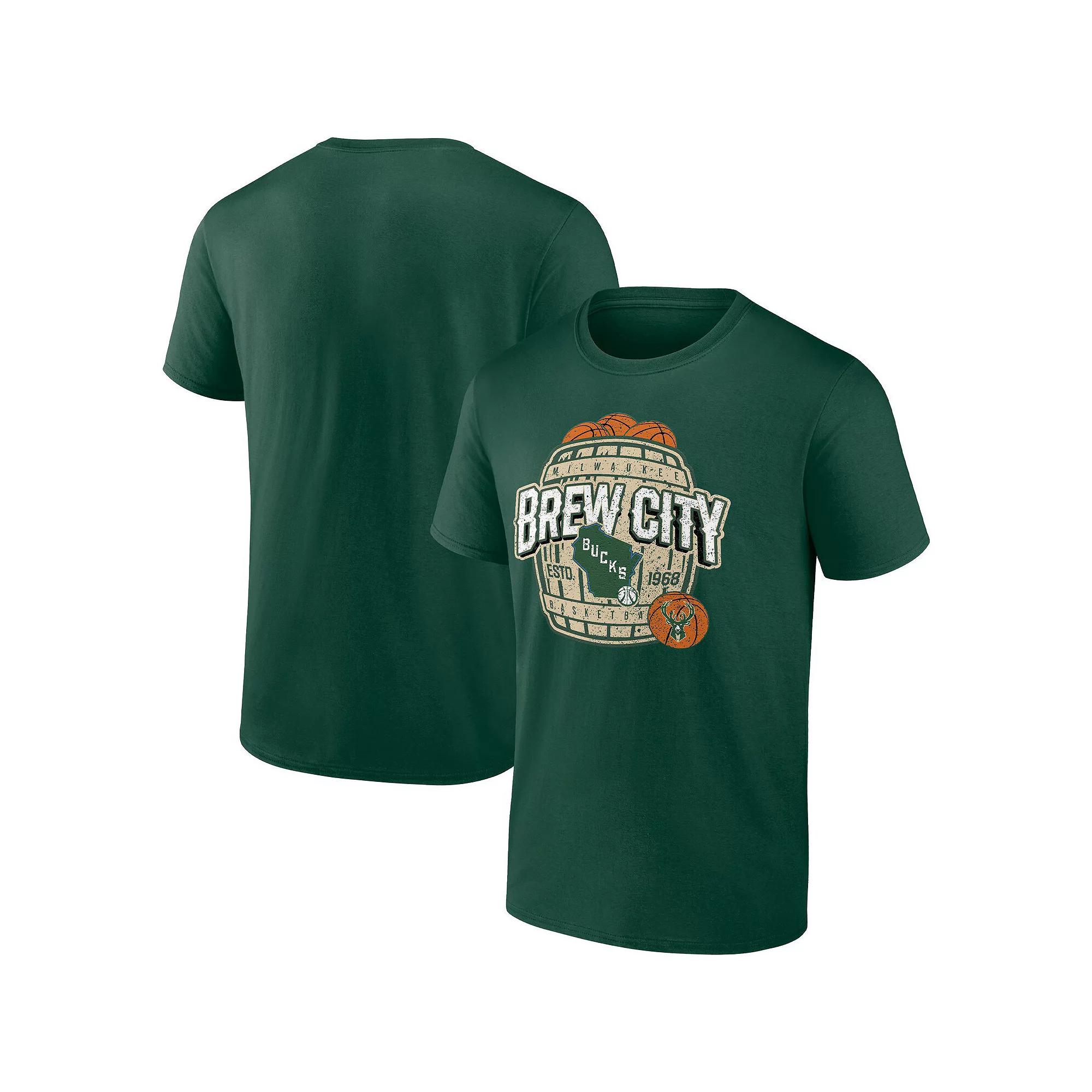 Men's Fanatics Branded Hunter Green Milwaukee Bucks Brew City Hometown Collection T-Shirt,  Product Image