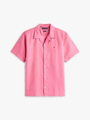 Regular Fit Linen-Blend Camp Shirt Product Image