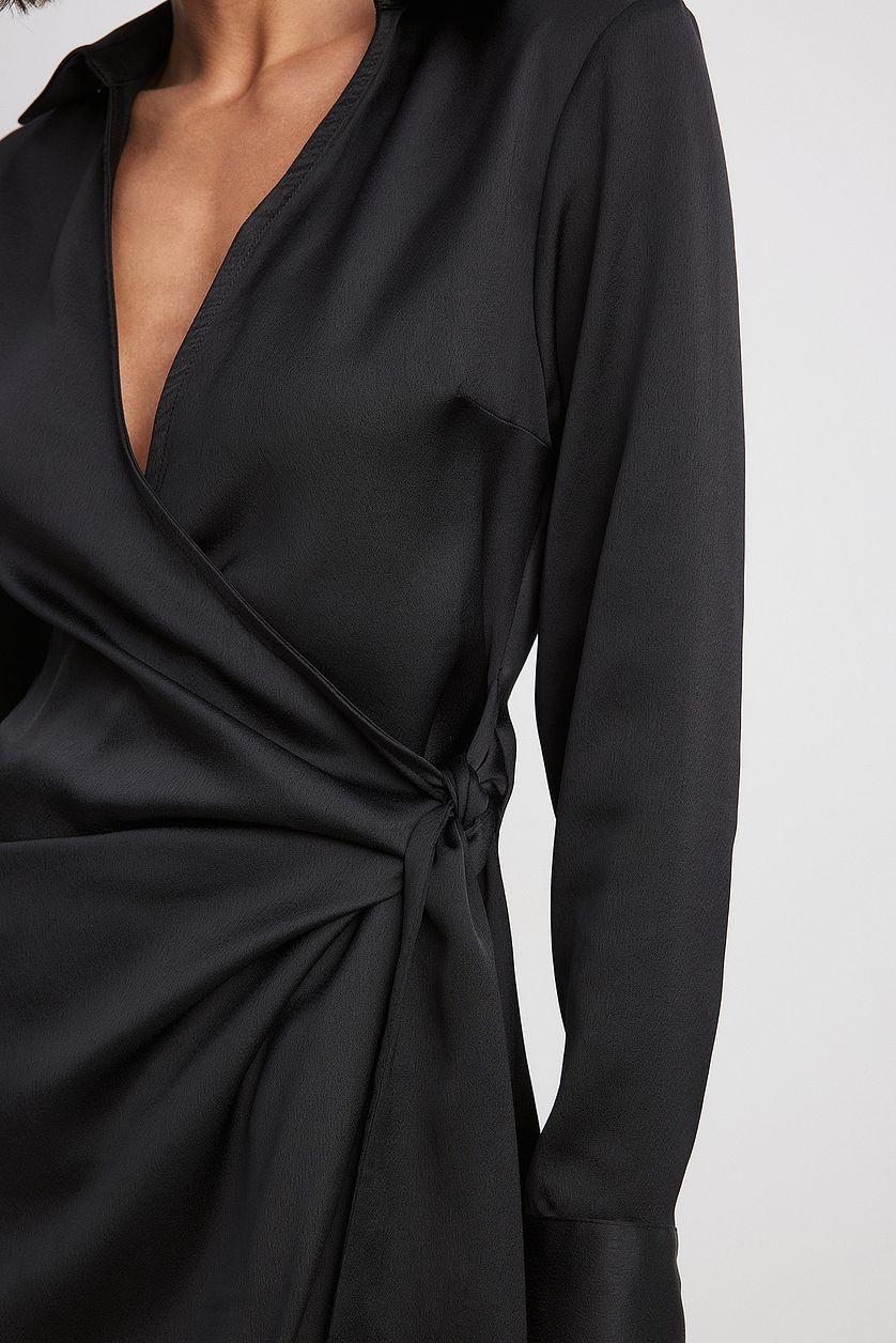 Draped Wrap Mini Dress Product Image