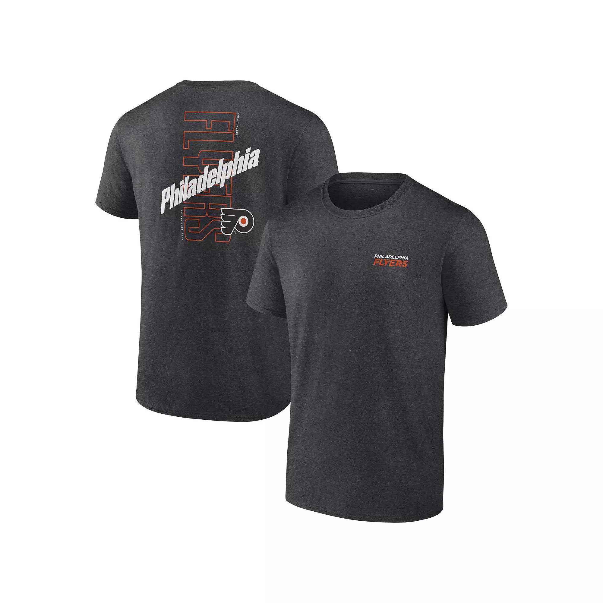 Men's Fanatics Branded Heather Charcoal Philadelphia Flyers Backbone T-Shirt,  Product Image