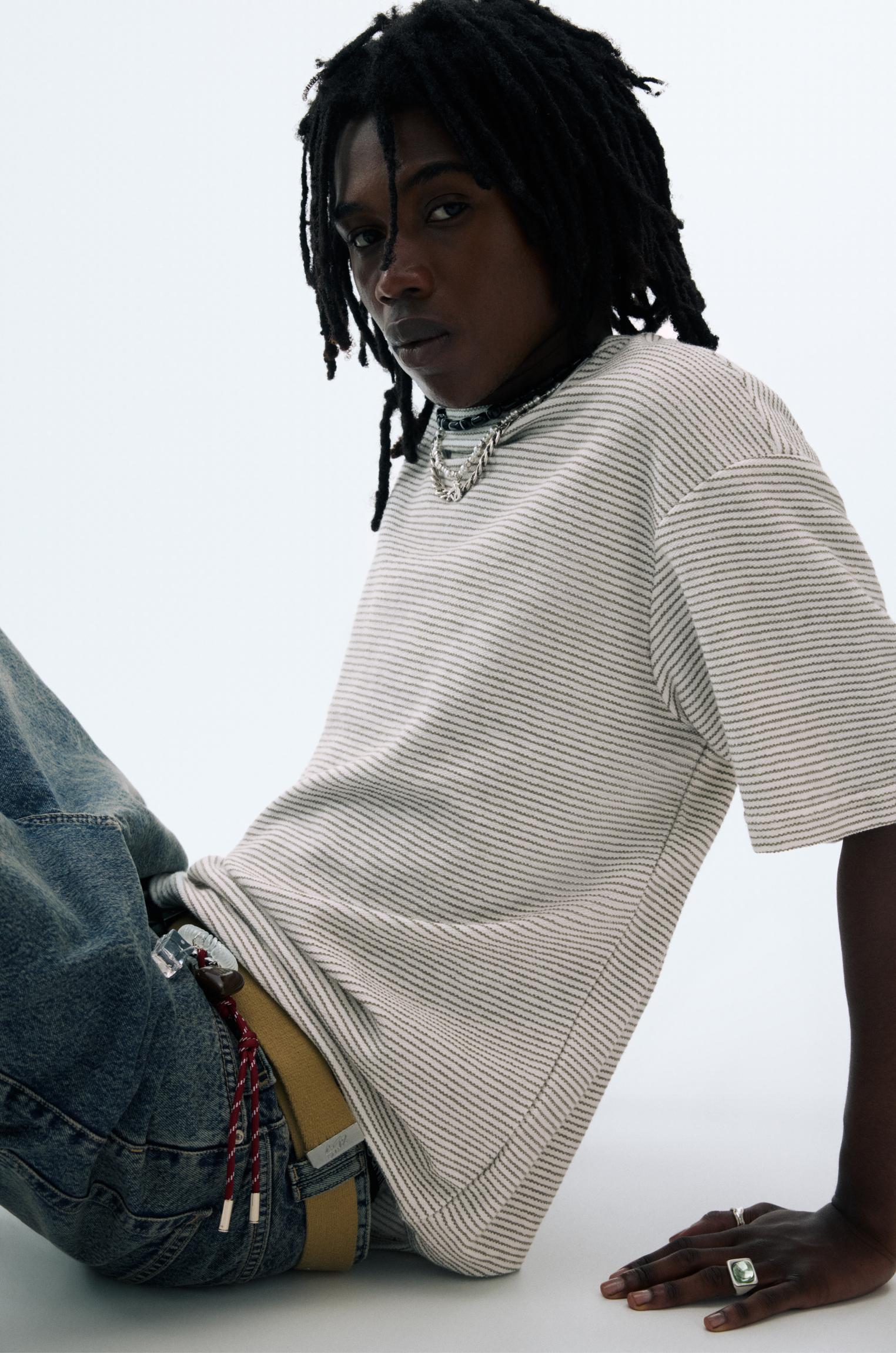 Rustic striped T-shirt Product Image