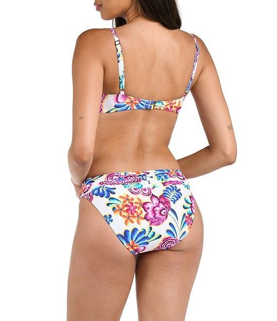 La Blanca Flor De Paradiso Floral Print Shirred Band Hipster Swim Bottom Product Image