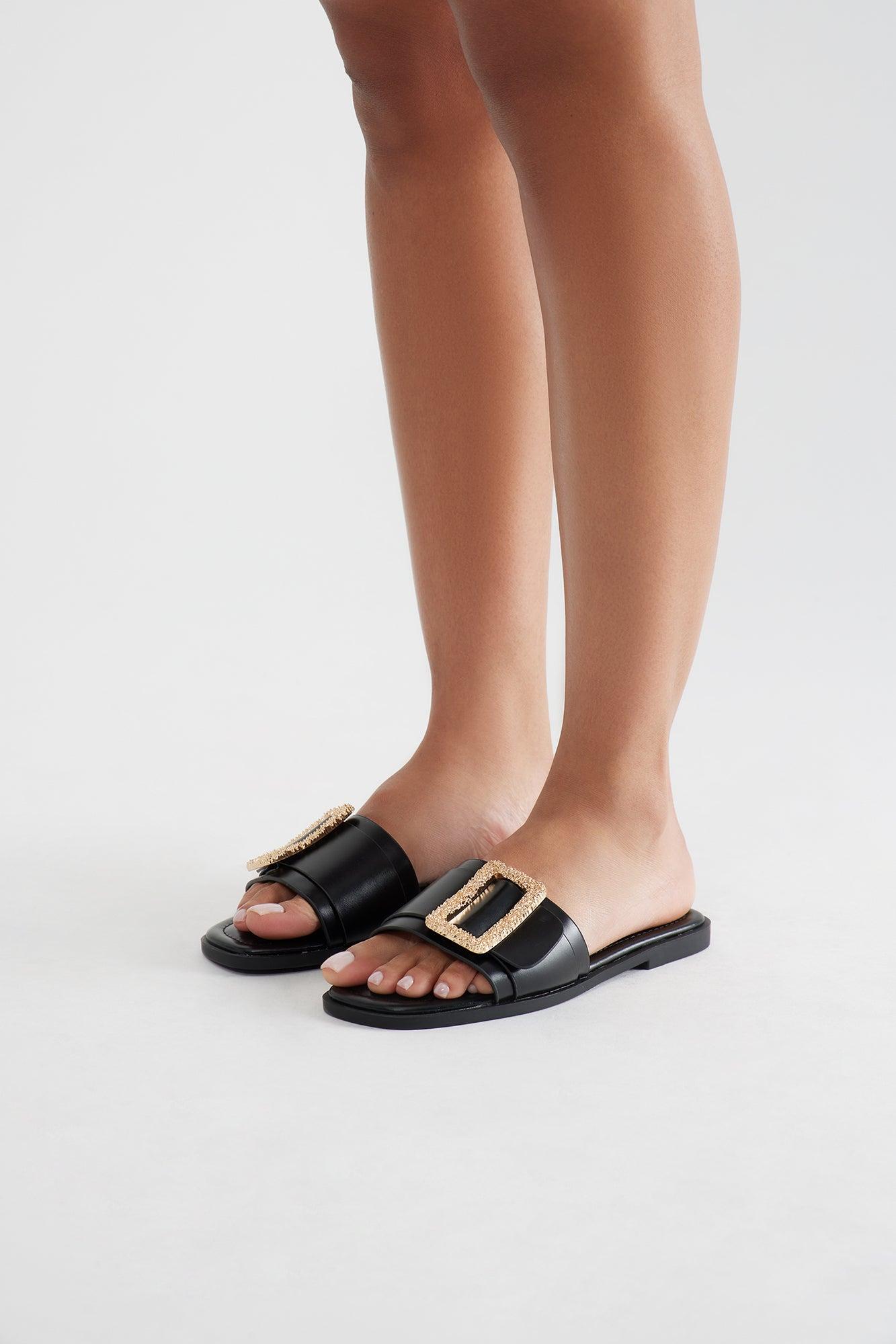 August Buckle Sandals - Black Product Image