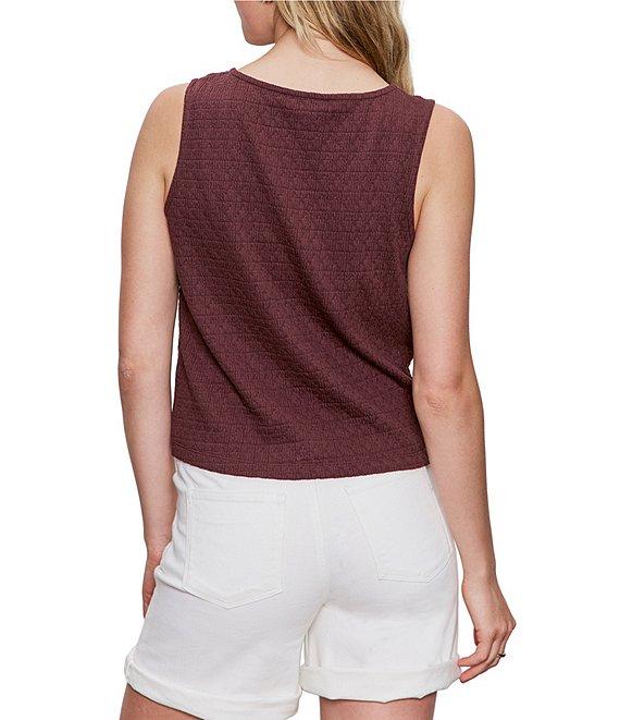 Sanctuary Textured Knit V-Neck Sleeveless Button Tie-Front Shell Top Product Image