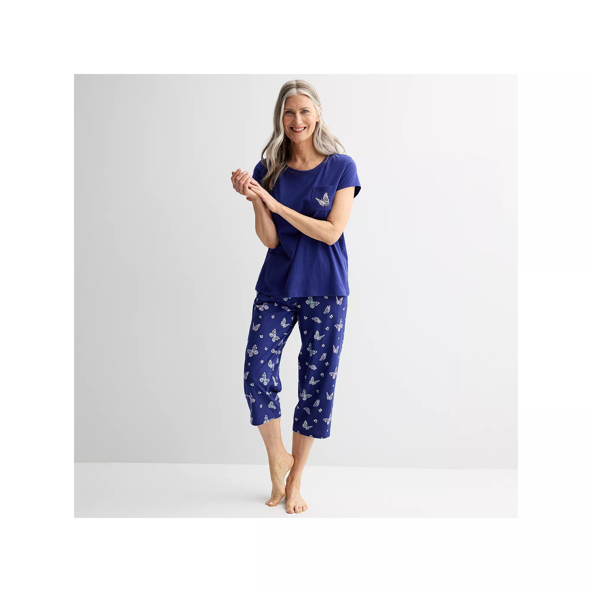 Women's Croft & Barrow® Mom's Day Sleep Set, Size: Large, Butterfly Dream Product Image