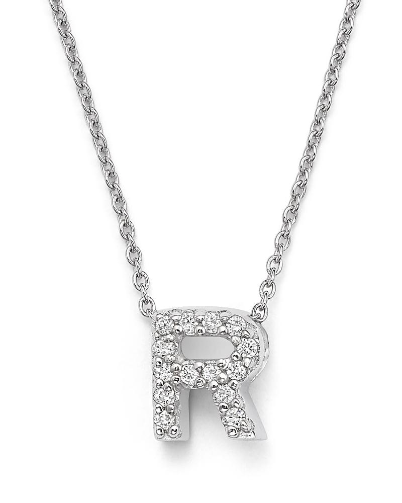 Womens Tiny Treasures 0.08 TCW Diamond & 18K White Gold Initial Necklace Product Image