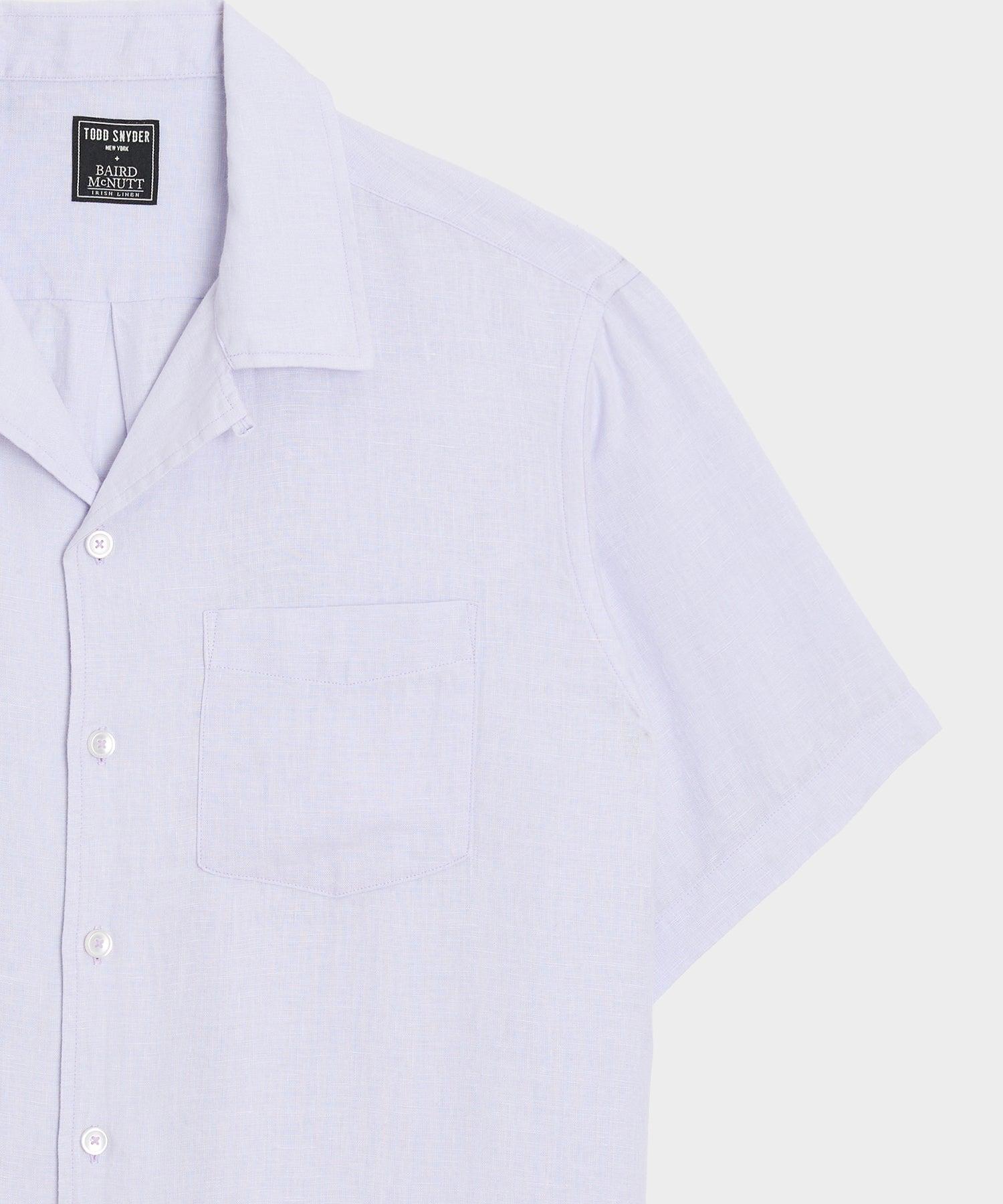 Cropped Sea Soft Irish Linen Camp Collar Shirt Product Image