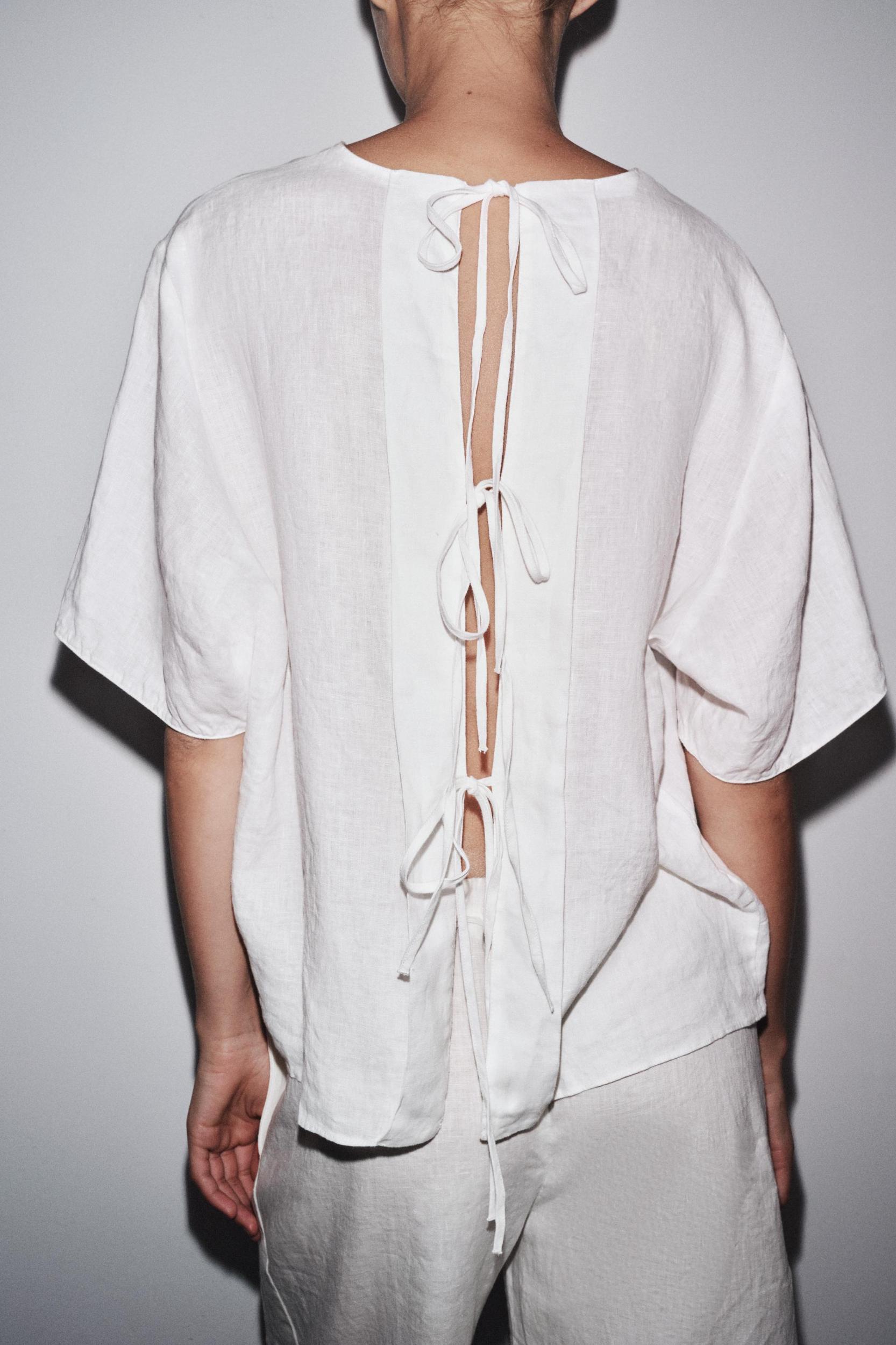 ZW COLLECTION LINEN TIE TOP Product Image