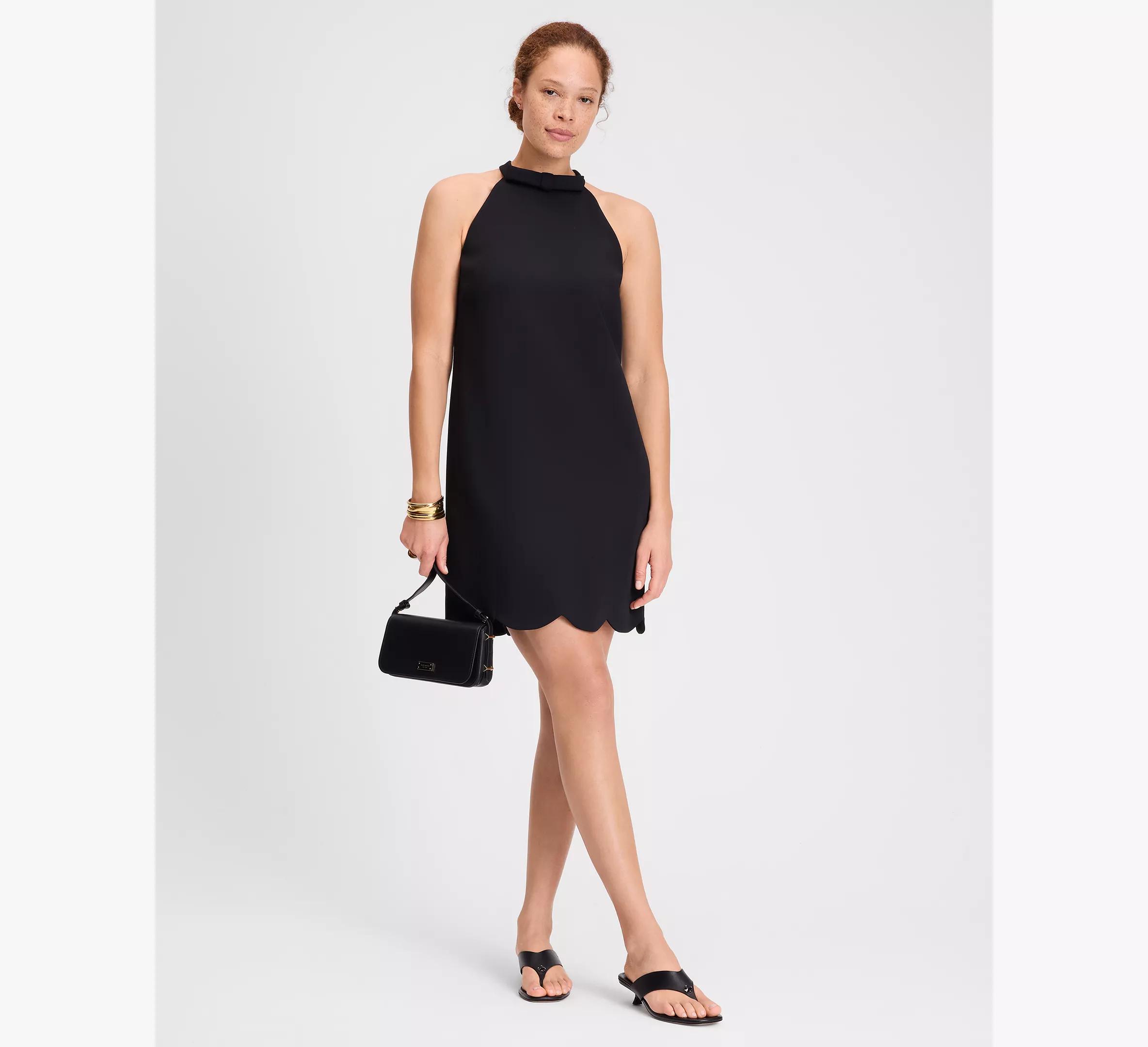 Scallop Bow Neck Dress Product Image