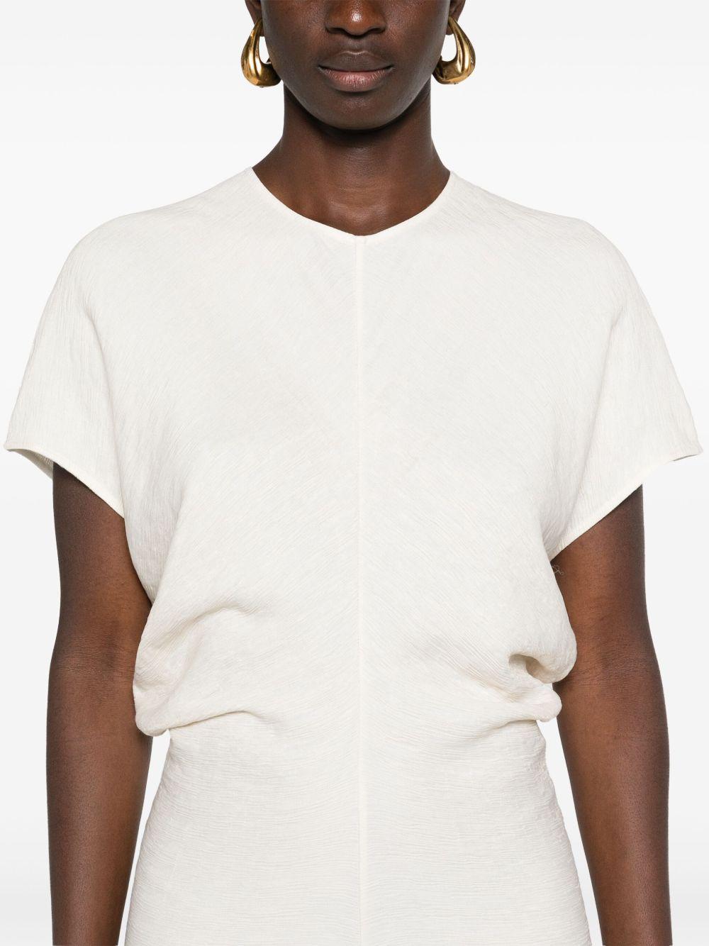 draped-detailing textured maxi dress Product Image