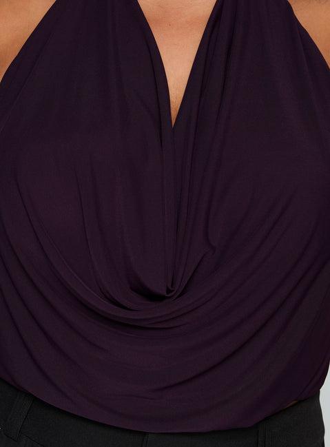 Carefree Days Cowl Neck Top Purple Curve Product Image
