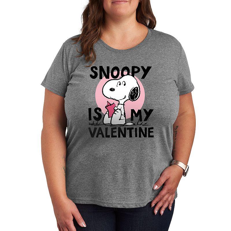 Plus Size Peanuts Snoopy Is My Valentine Graphic Tee, Womens Product Image