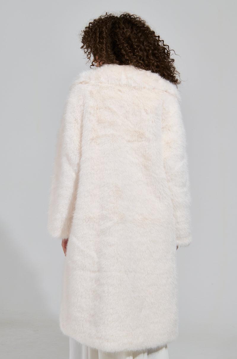 LENOX FAUX FUR TRENCH IN IVORY Product Image